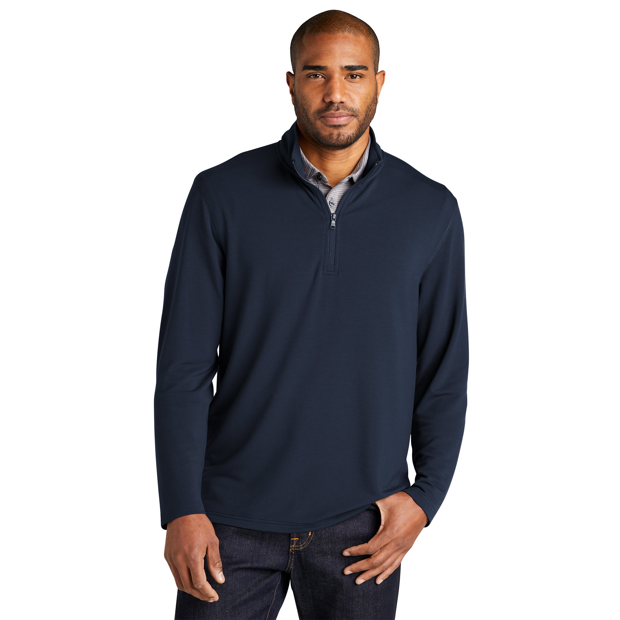 Port Authority K825 Microterry 1/4-Zip Pullover - River Blue Navy ...