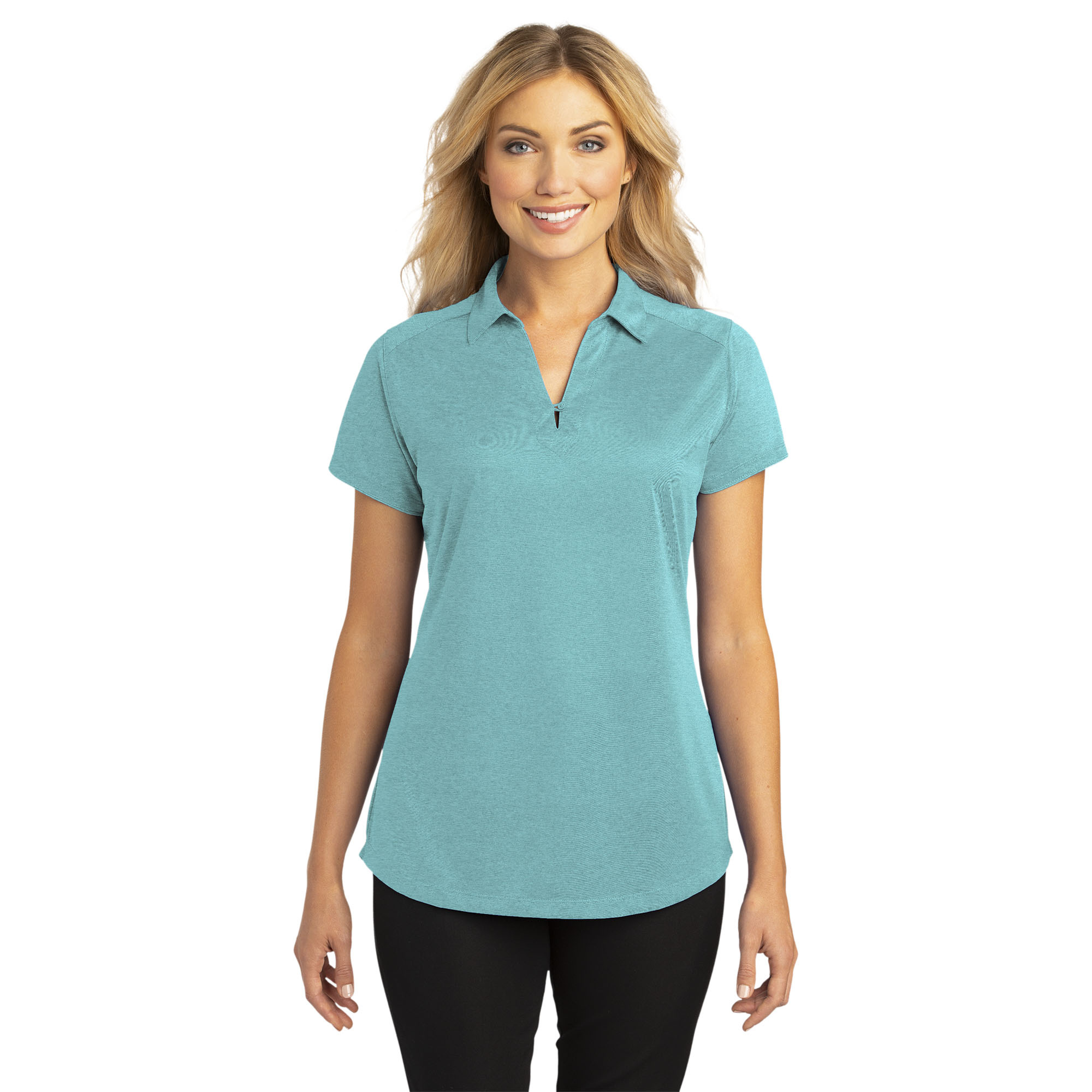 Port Authority L574 Ladies Digi Heather Performance Polo - Maui Blue ...