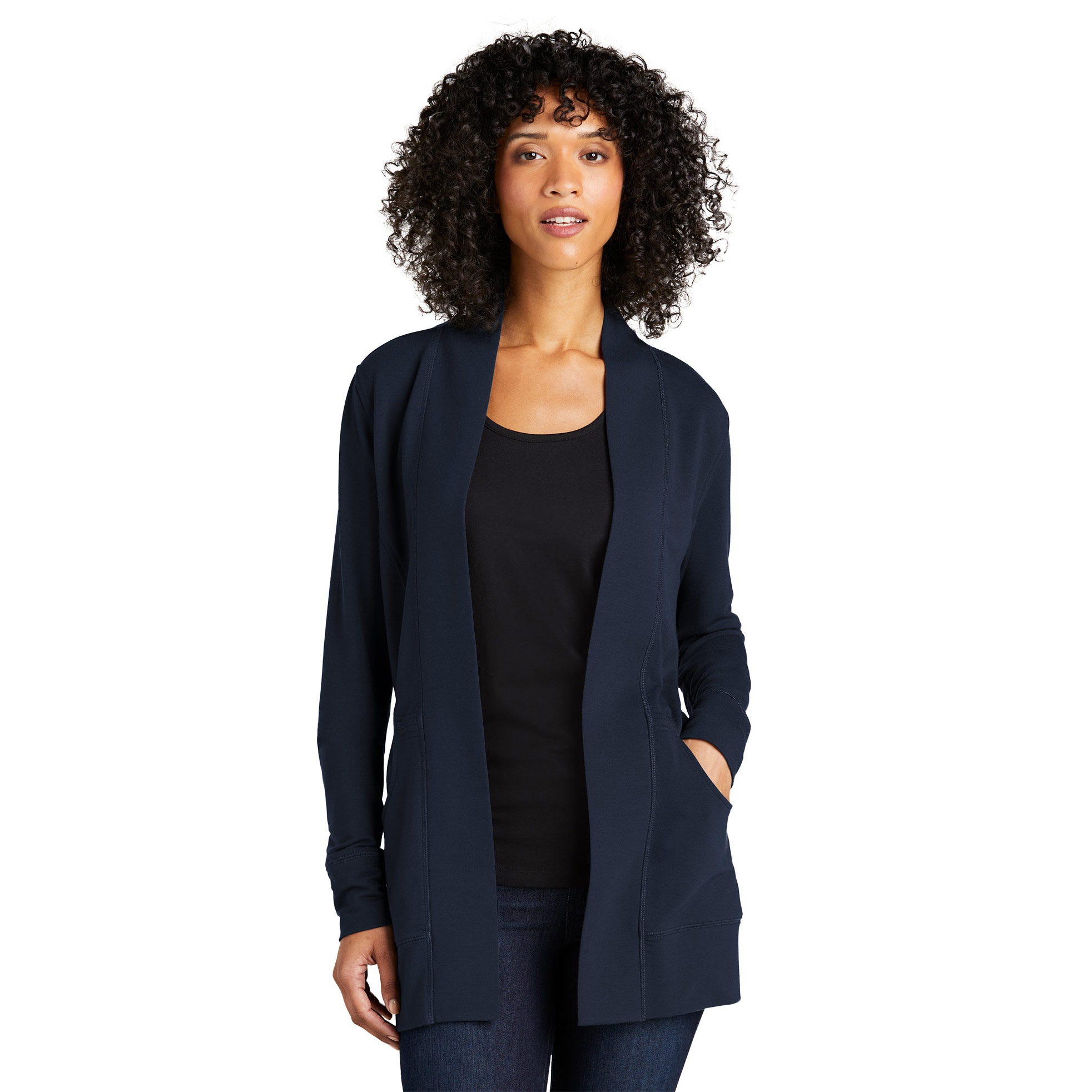 Port Authority LK825 Ladies Microterry Cardigan - River Blue Navy ...