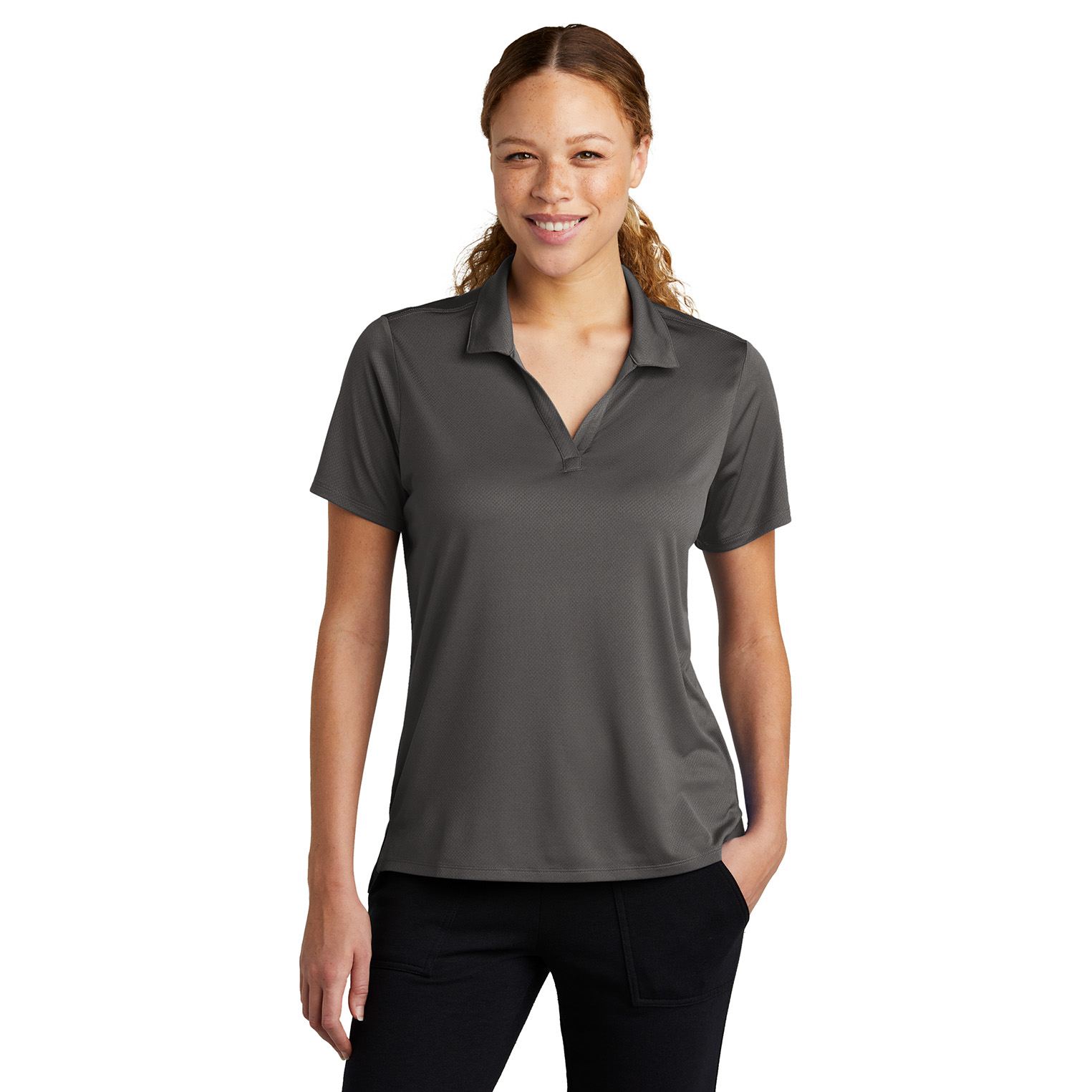 Sport-Tek LST535 Ladies Sideline Polo - Graphite | Full Source