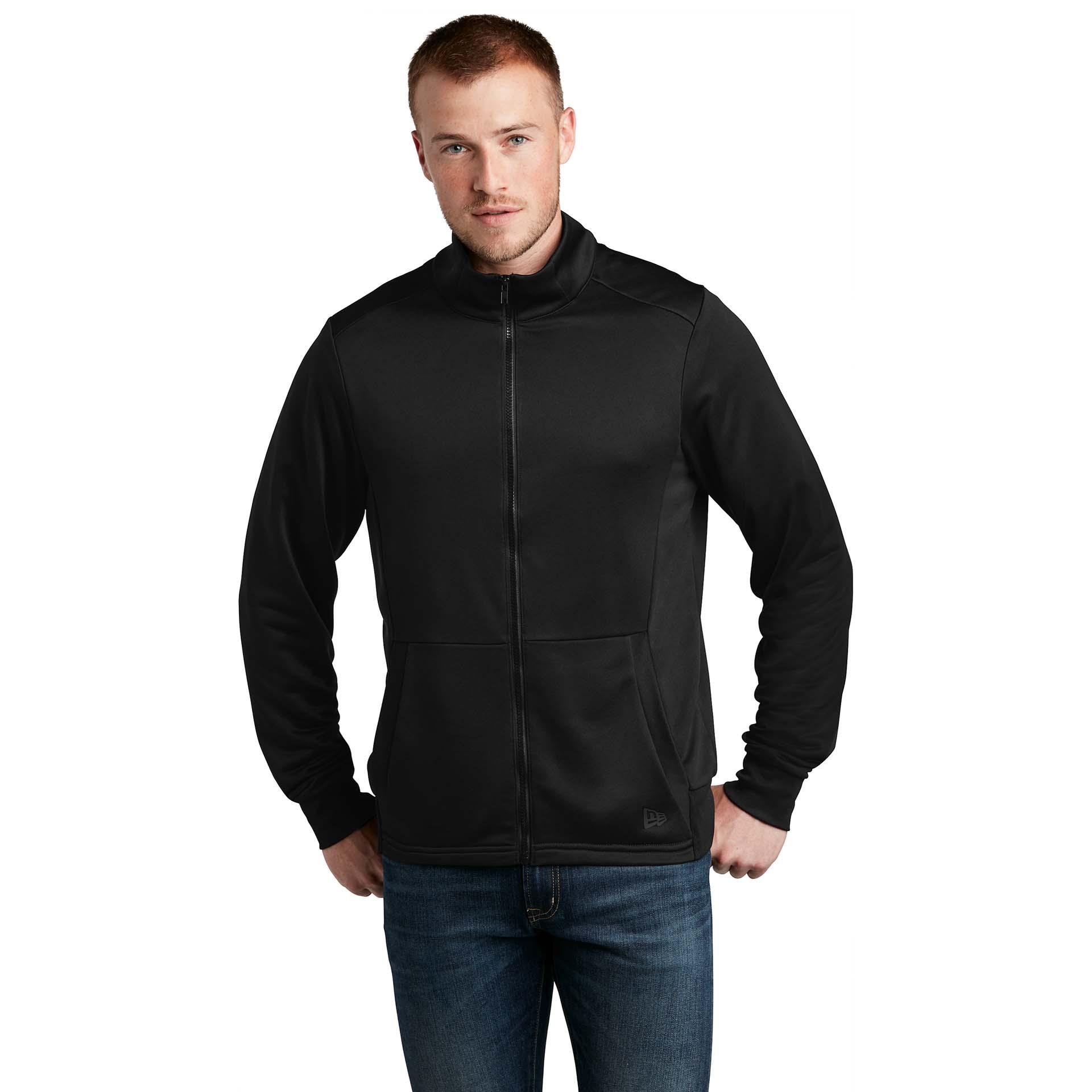 New Era NEA530 Performance Terry Full-Zip Jacket - Black | Full Source
