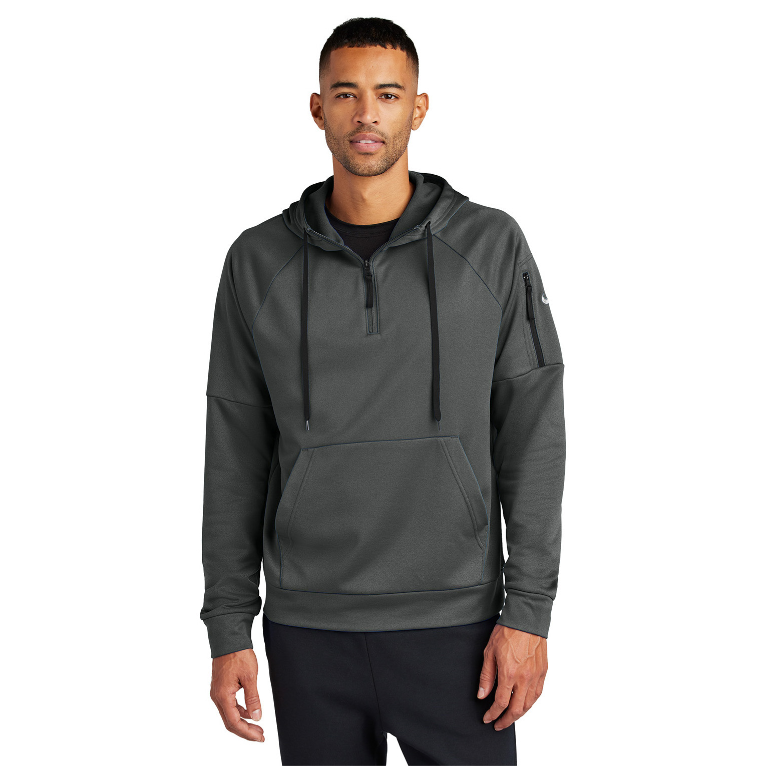 Nike NKFD9742 Therma-FIT Pocket 1/4-Zip Fleece Hoodie - Anthracite
