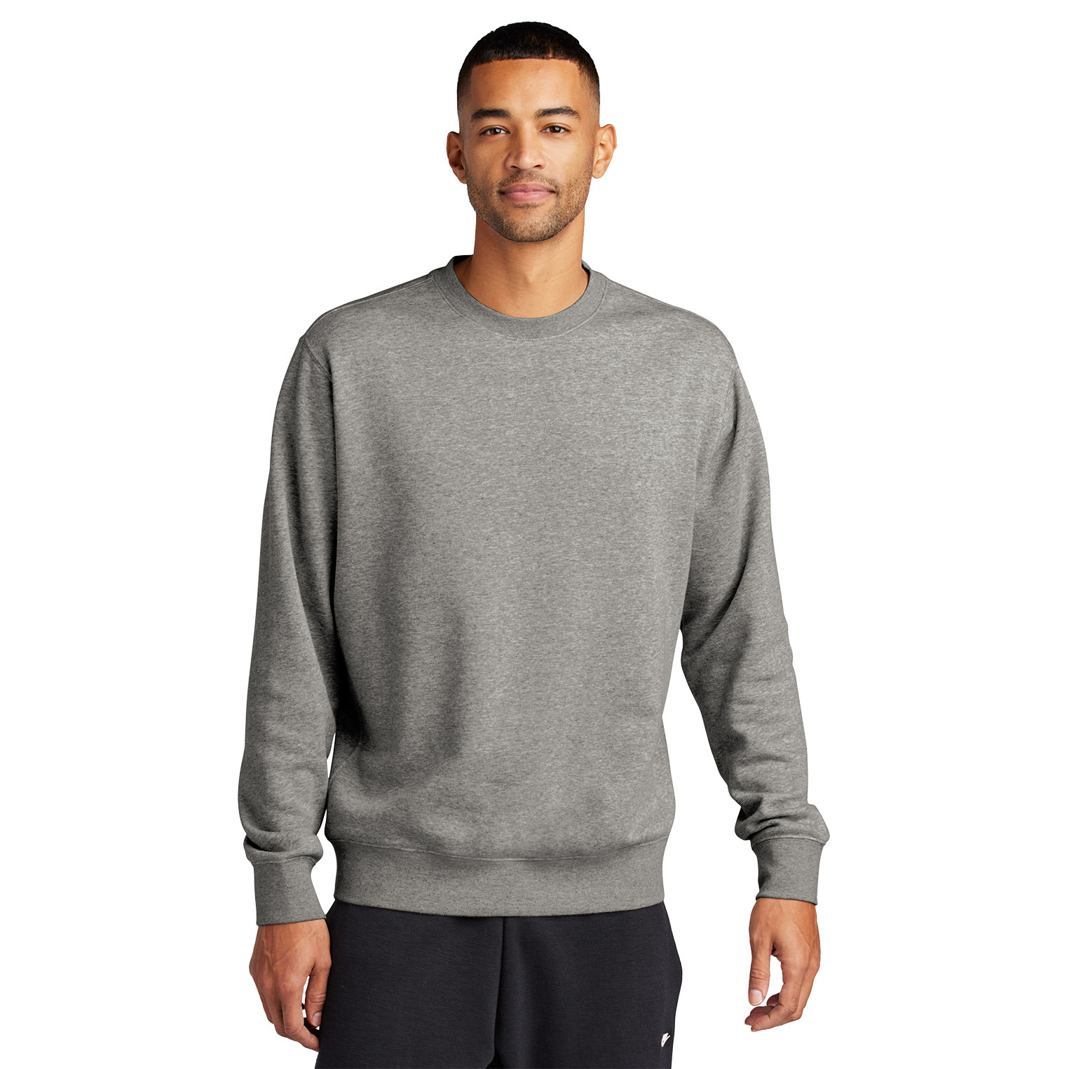 Nike NKFD9863 Club Fleece Sleeve Swoosh Crew - Dark Grey