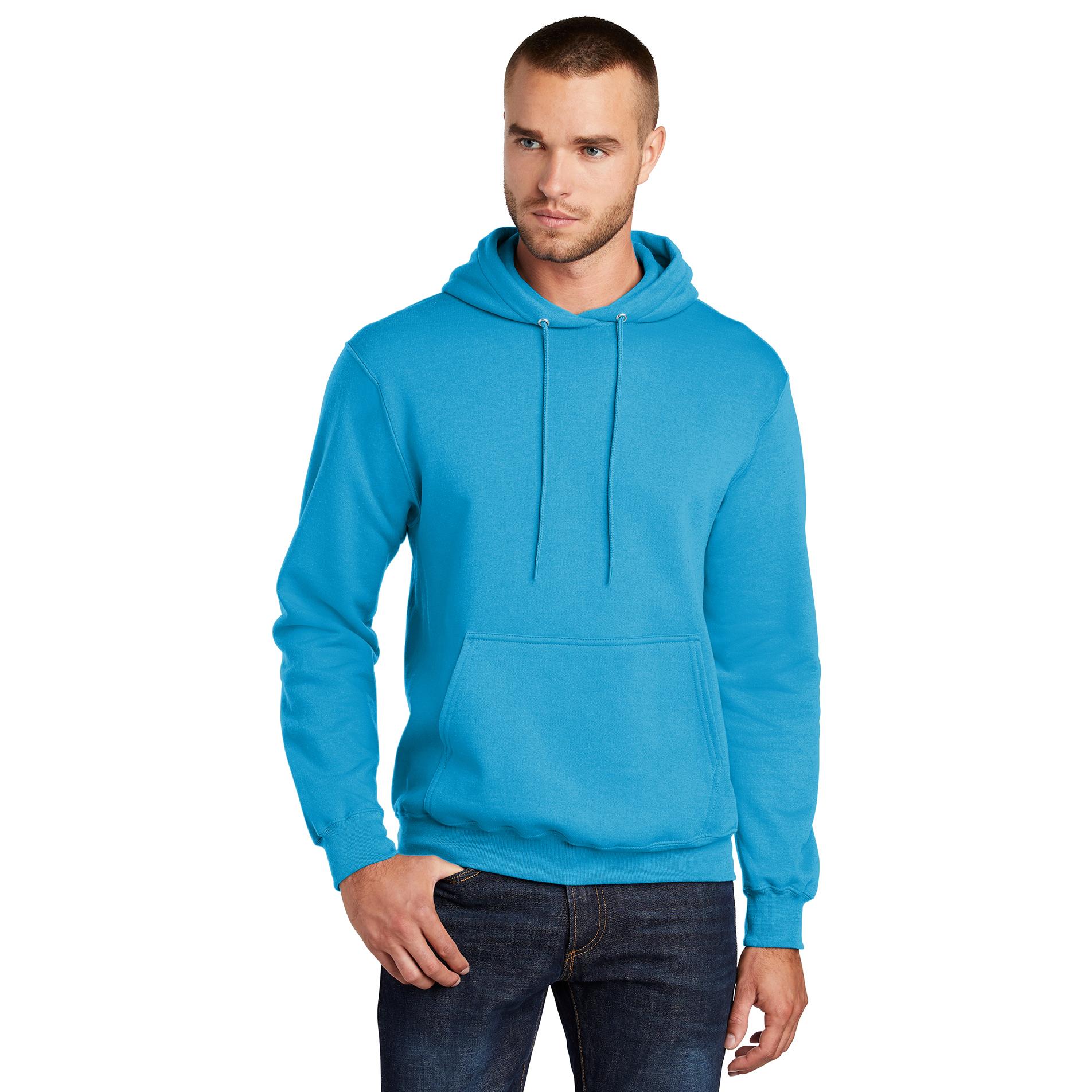 Port & Company PC78H Core Fleece Pullover Hooded Sweatshirt - Neon Blue ...