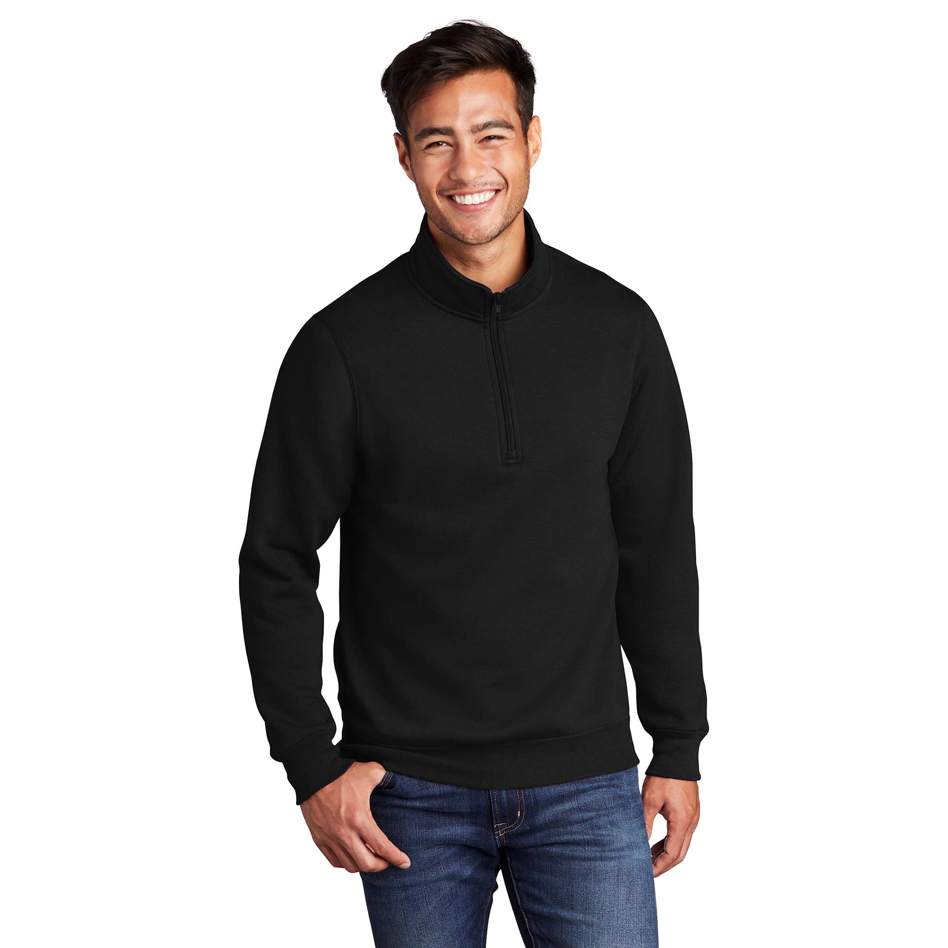 Port & Company PC78Q Core Fleece 1/4-Zip Pullover Sweatshirt - Jet ...