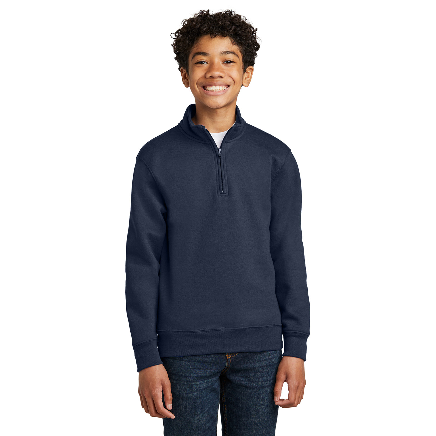 Port & Company PC78YQ Youth Core Fleece 1/4-Zip Sweatshirt - Navy