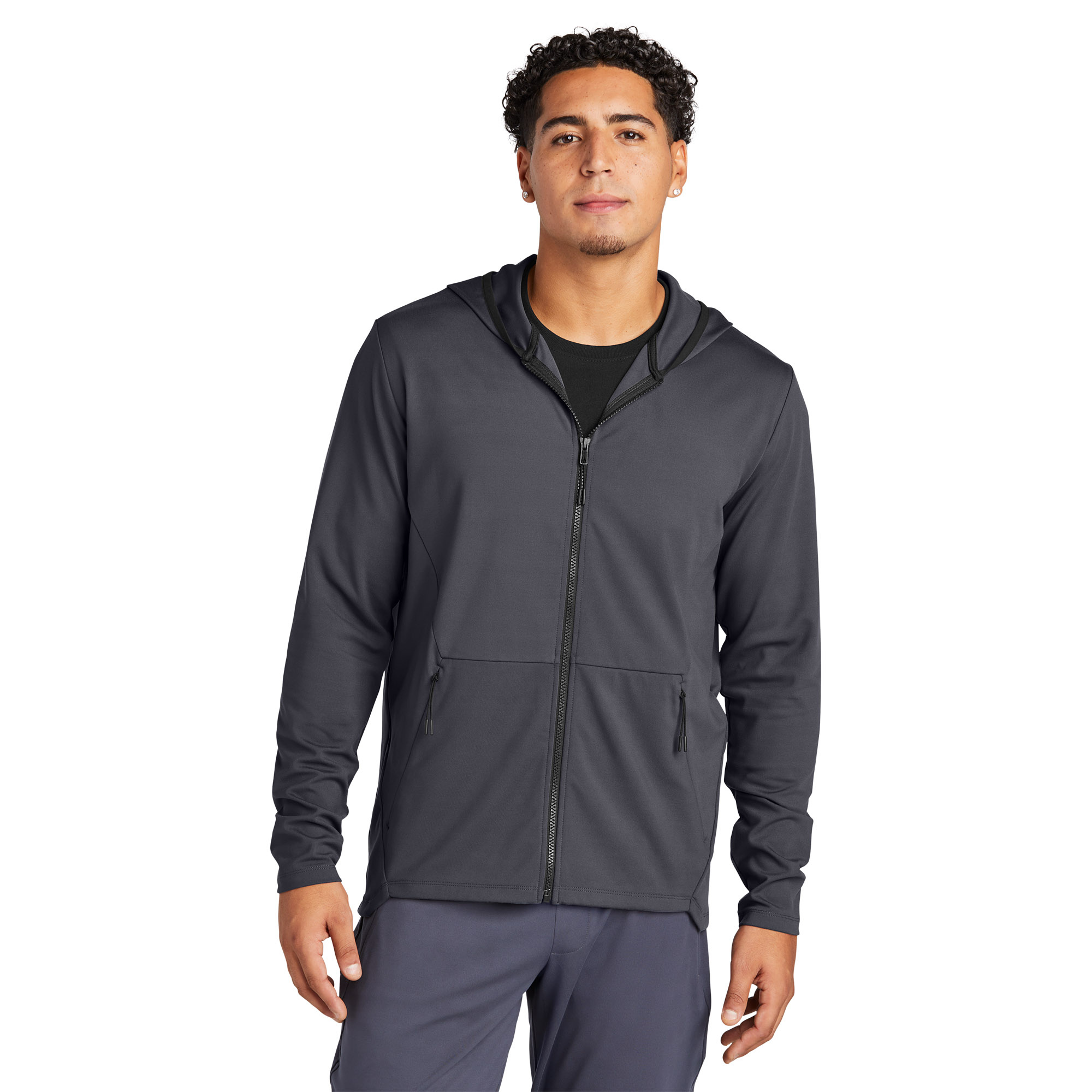 Sport-Tek ST870 Circuit Hooded Full-Zip - Graphite | Full Source