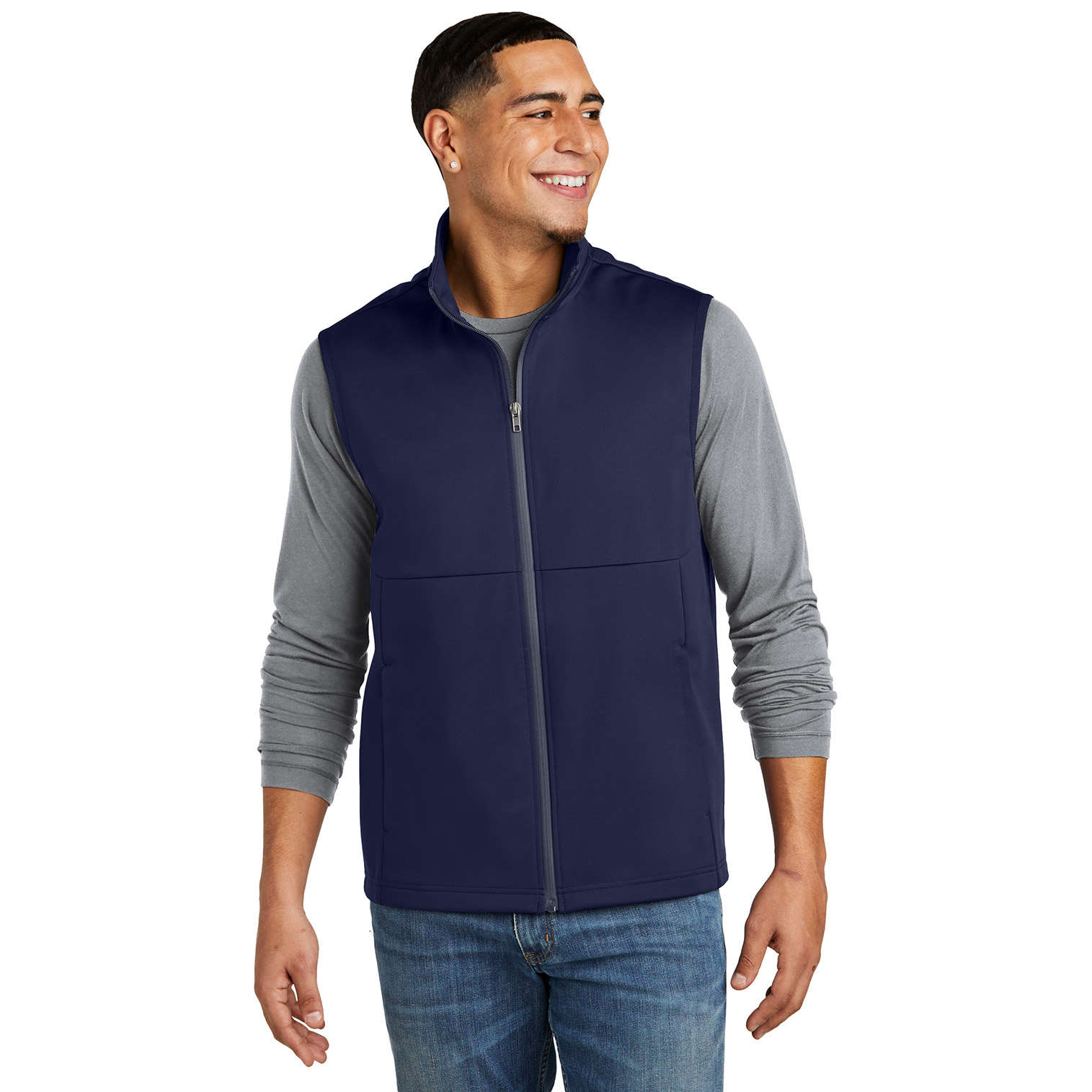 Sport-Tek ST981 Soft Shell Vest - True Navy | Full Source