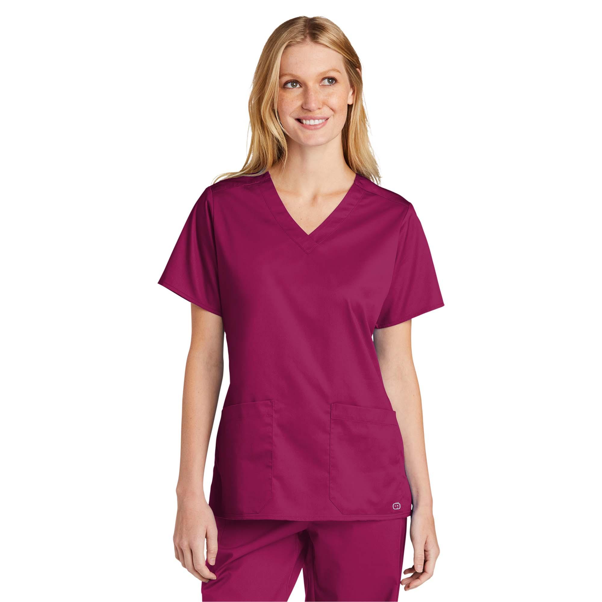 Wink WW4560 Women's WorkFlex V-Neck Scrub Top - Wine | Full