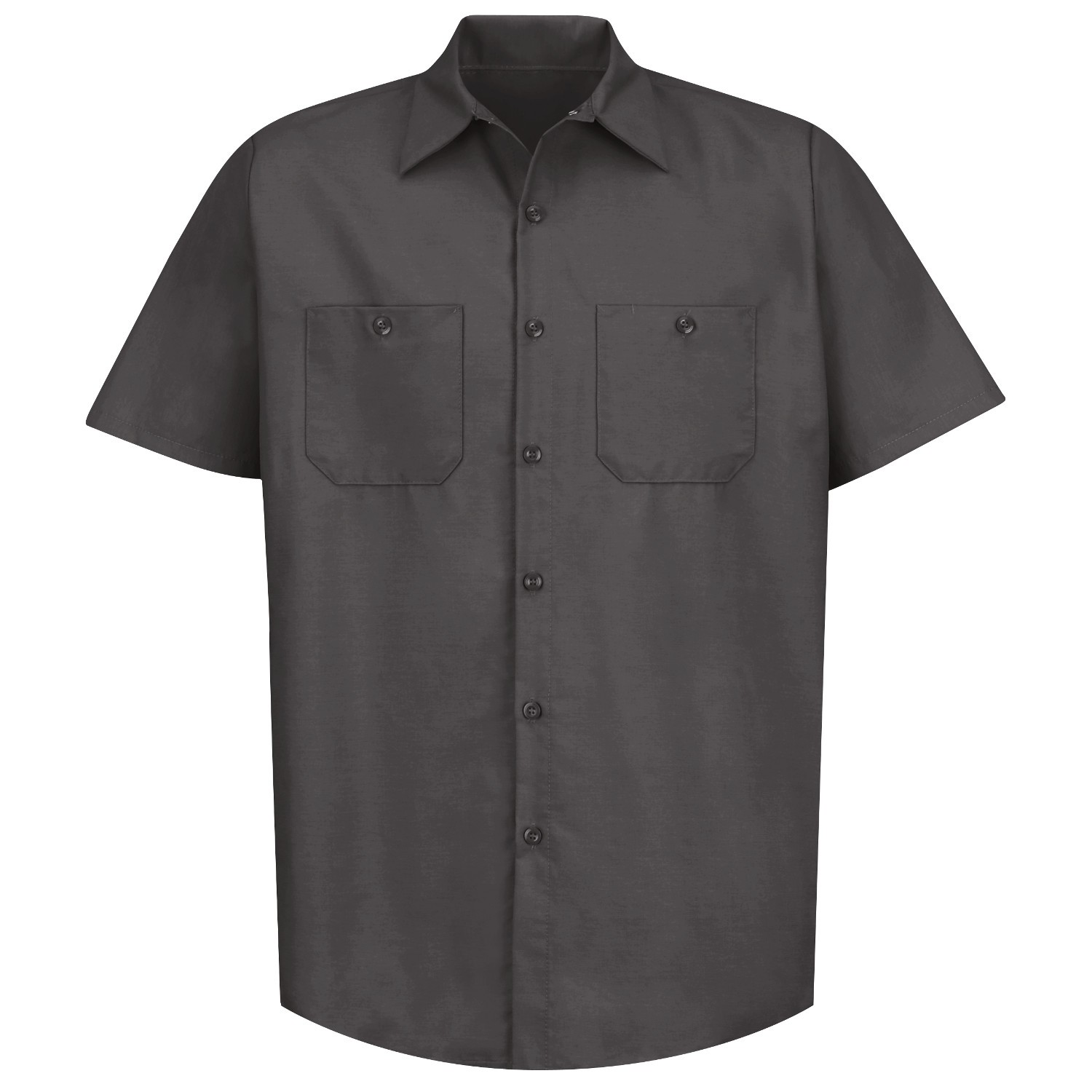 Red Kap® Short Sleeve Striped Industrial Work Shirt with custom patch option