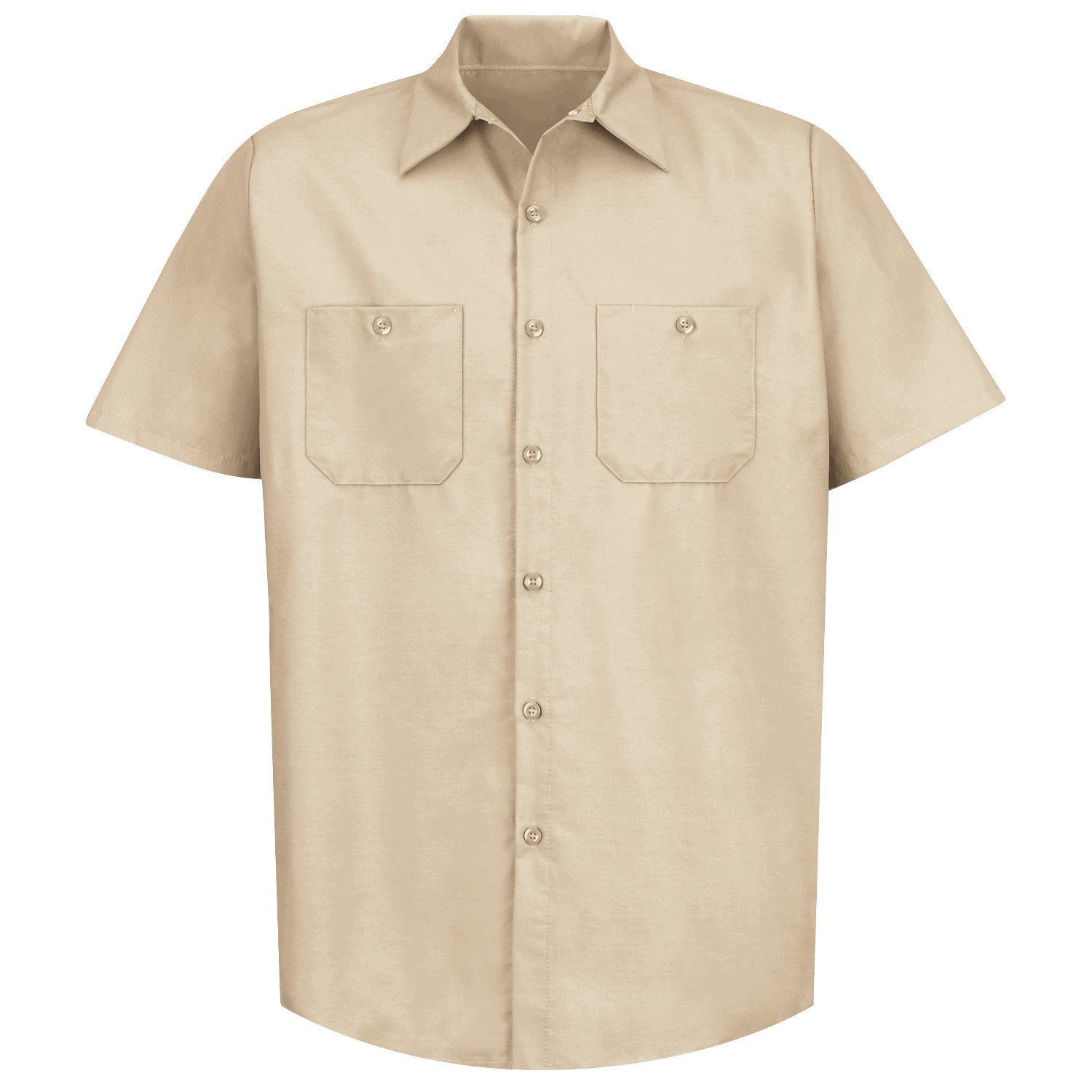 Red Kap SP24 Men's Industrial Work Shirt Short Sleeve Light Tan Full  Source