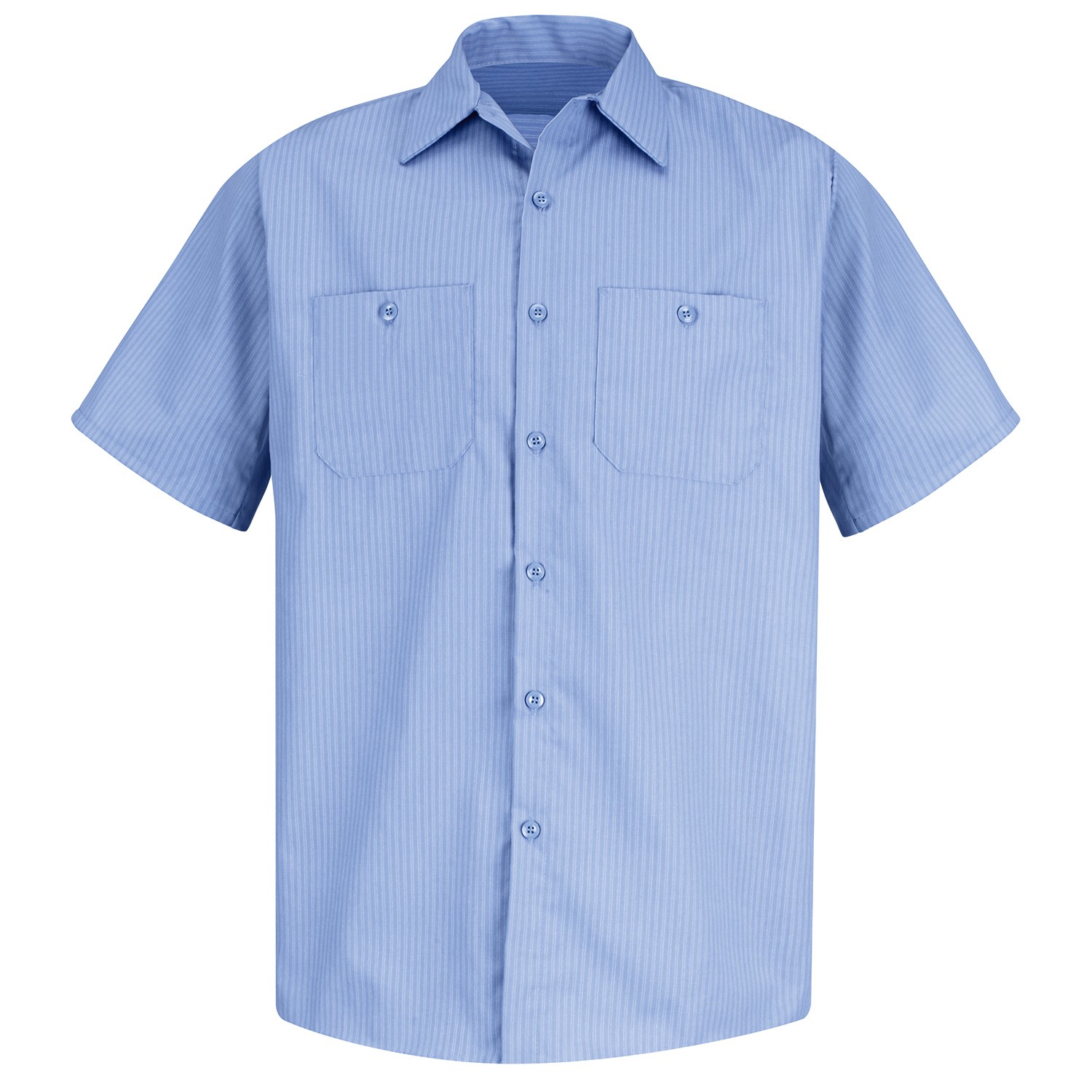 Red Kap SP24 Men's DuraStripe Work Shirt - Short Sleeve - Medium Blue ...