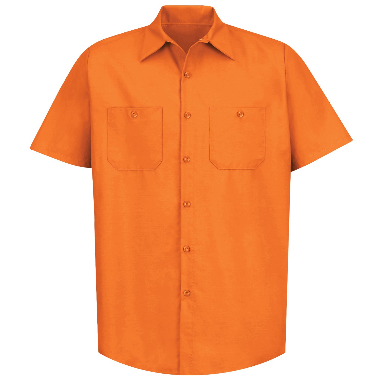 Red Kap SP24 Men's Industrial Work Shirt - Short Sleeve - Orange | Full ...