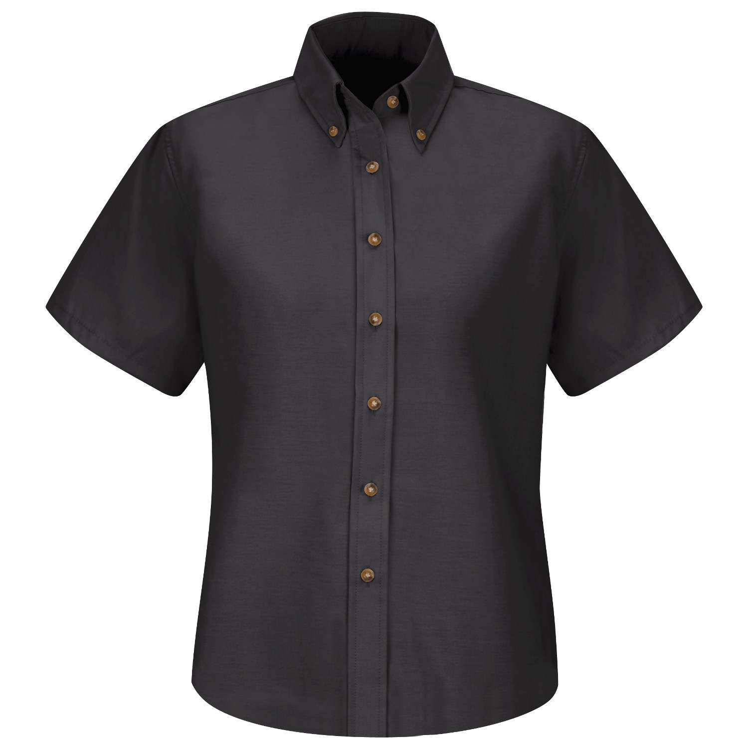 Red Kap SP81 Women's Poplin Dress Shirt - Short Sleeve - Black | Full ...