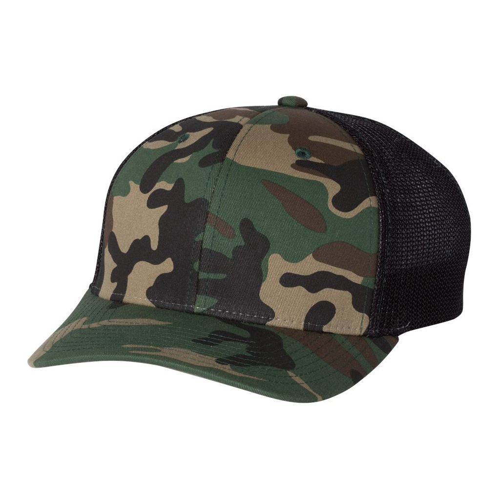 Richardson 110 Fitted Trucker Hat with R-Flex - Army Camo/Black | Full ...