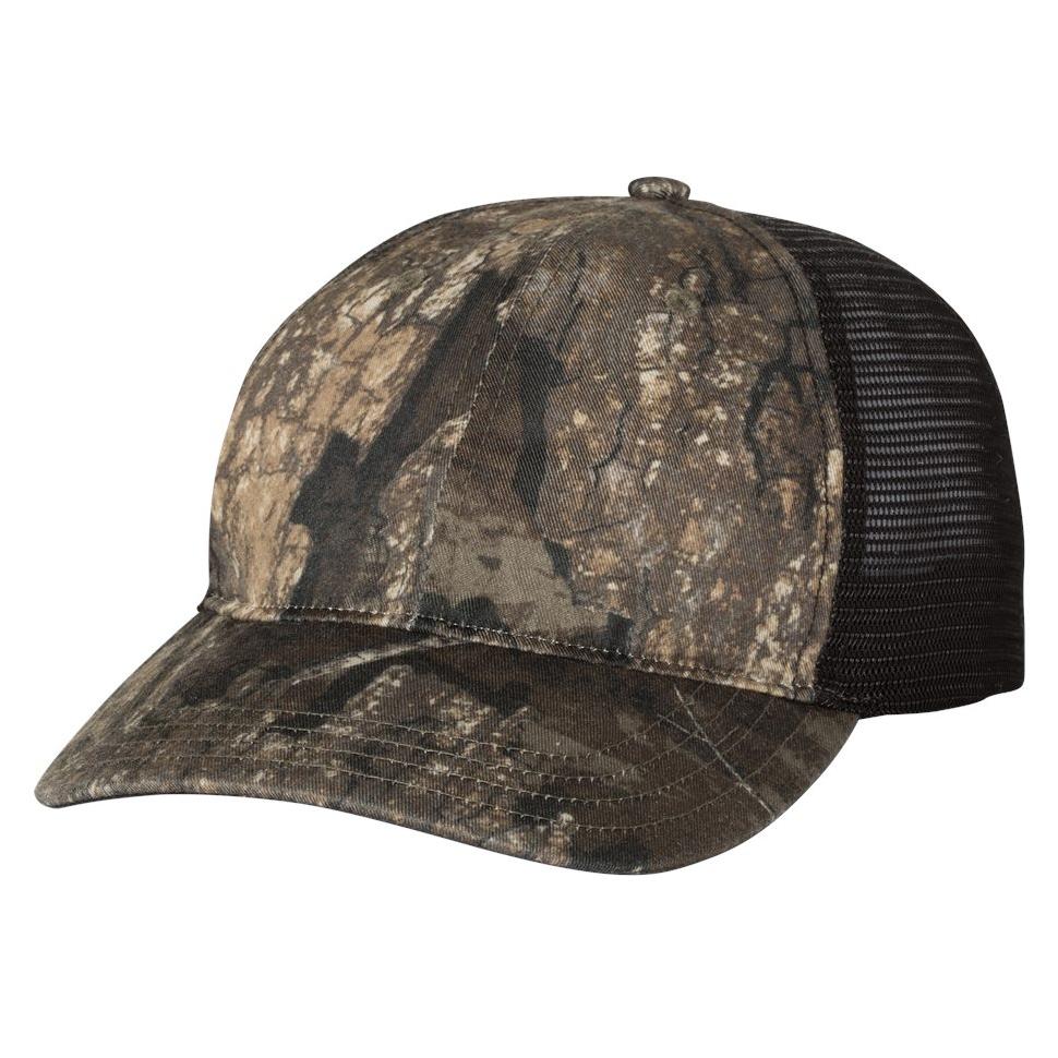 Richardson 111P Washed Printed Trucker Hat - Realtree Timber/Black ...