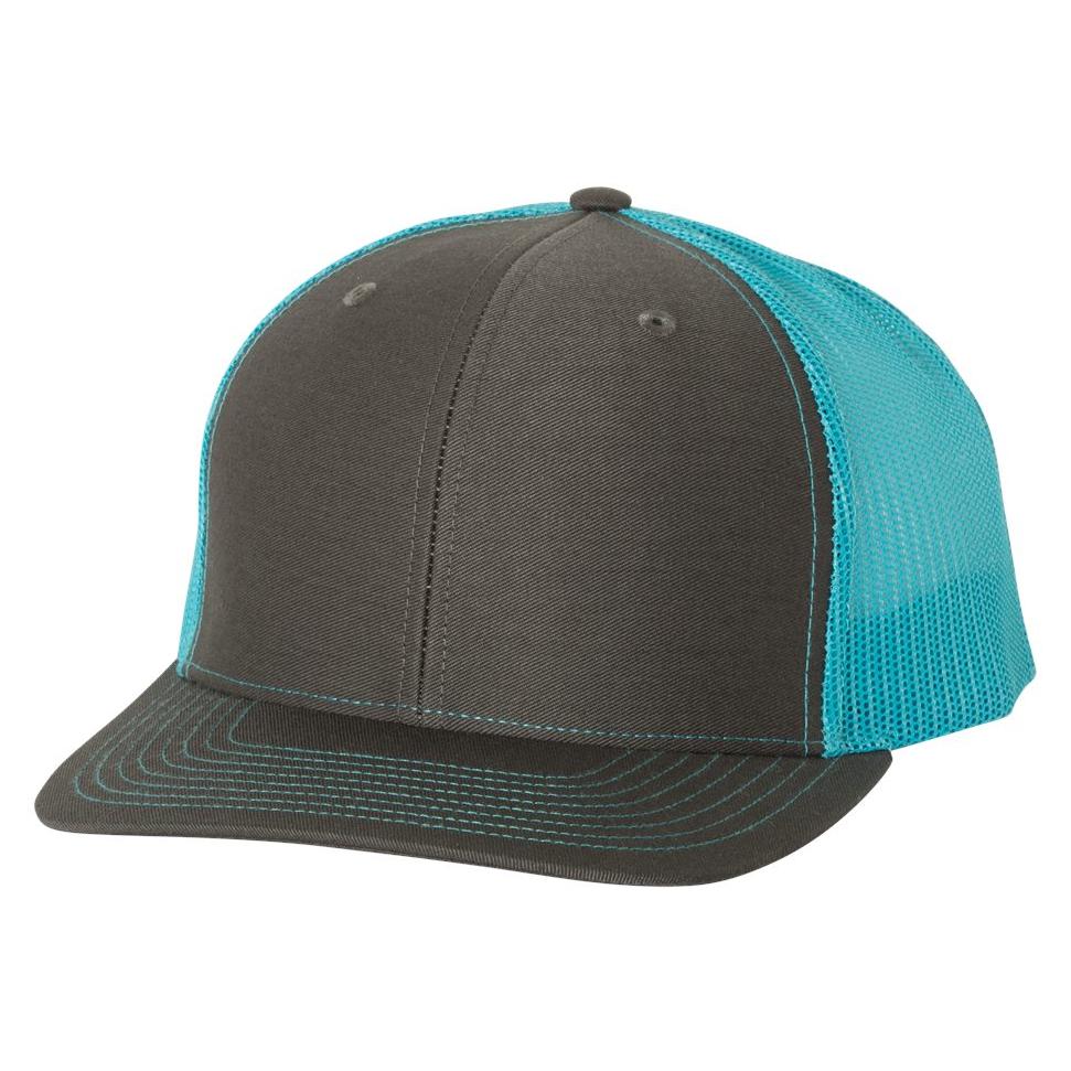 Richardson 112 Snapback Trucker Cap - Charcoal/Neon Blue | Full Source