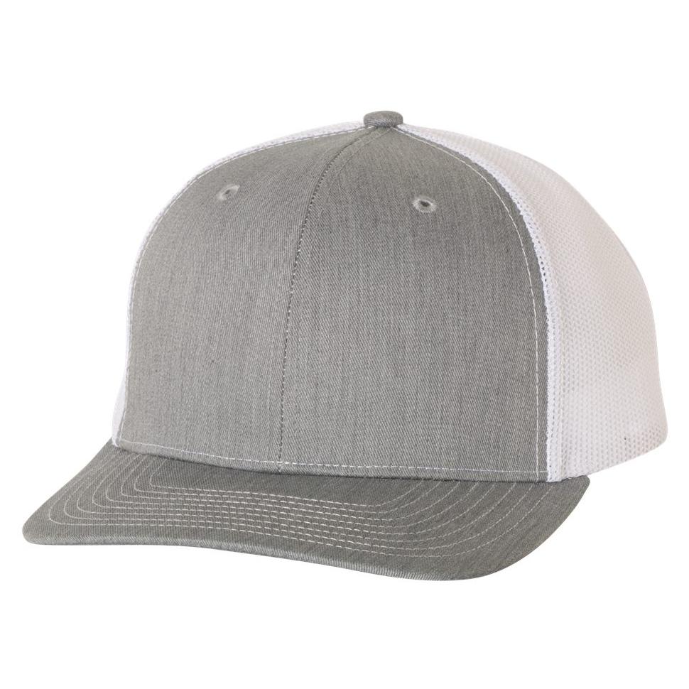 Plain Richardson 112 Trucker Cap (Heather Grey/Black) - B-WEAR