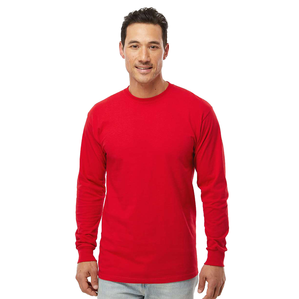 M&O 4820 Gold Soft Touch Long Sleeve T-Shirt - Deep Red | Full Source