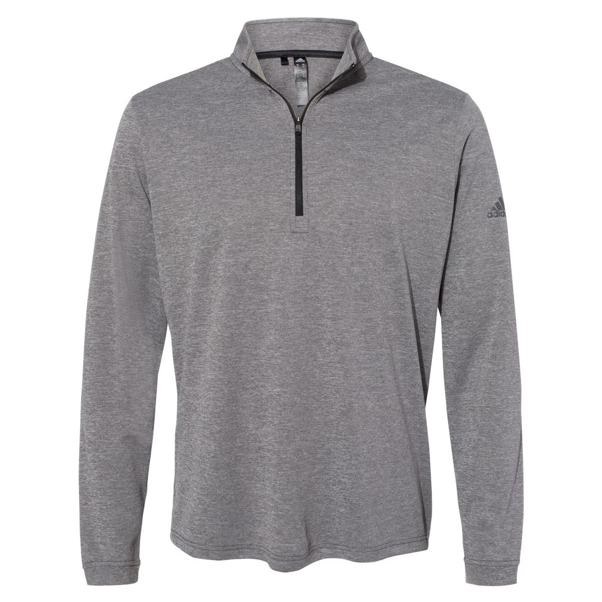 adidas A401 Lightweight Quarter-Zip Pullover - Black Heather | Full Source