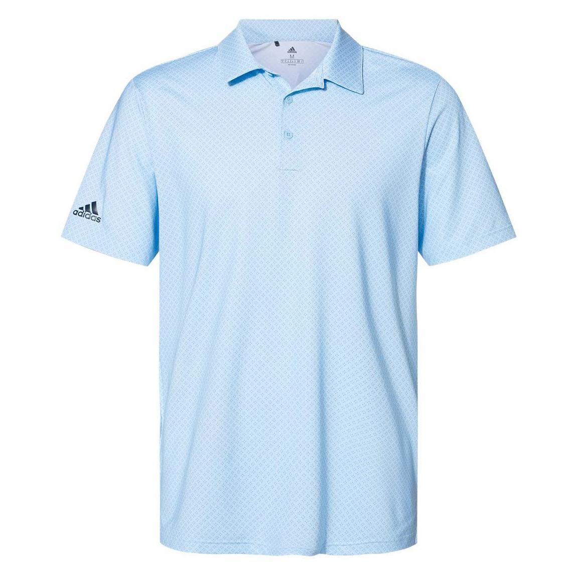 adidas A498 Diamond Dot Print Sport Shirt - Glow Blue/White/Navy | Full ...