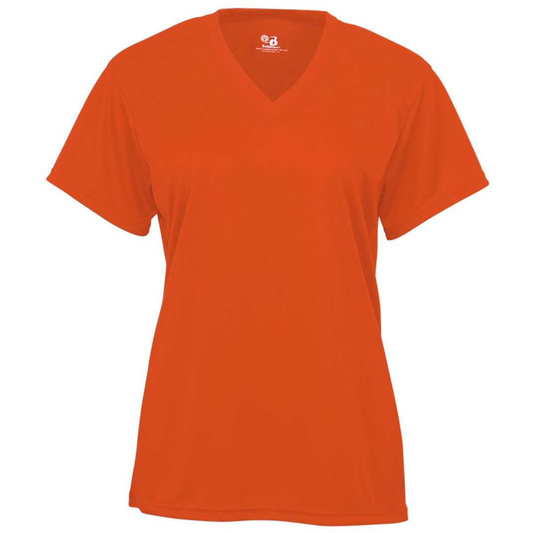 orange v neck t shirt