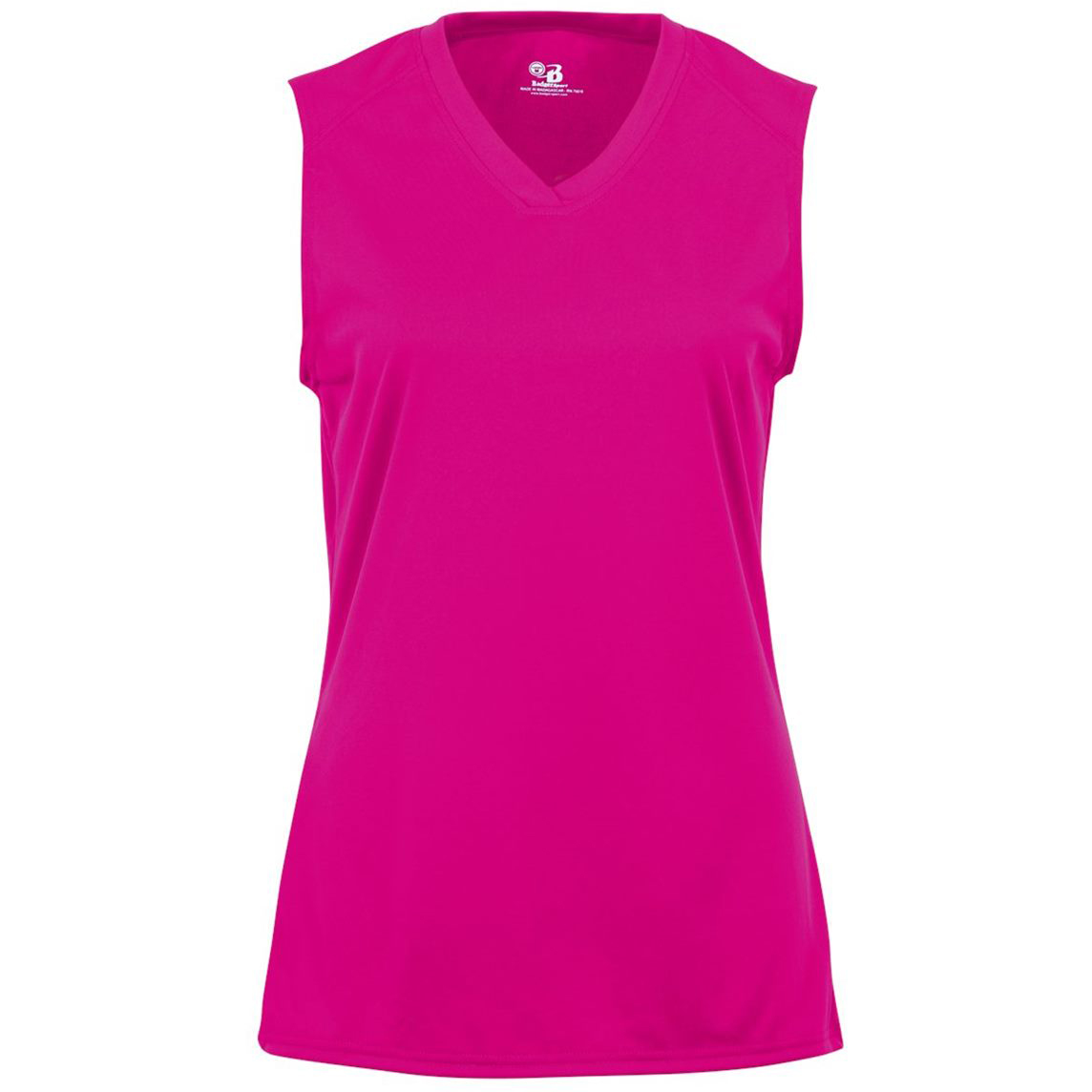 Badger Sport 4163 Women's B-Core Sleeveless T-Shirt - Hot Pink | Full ...