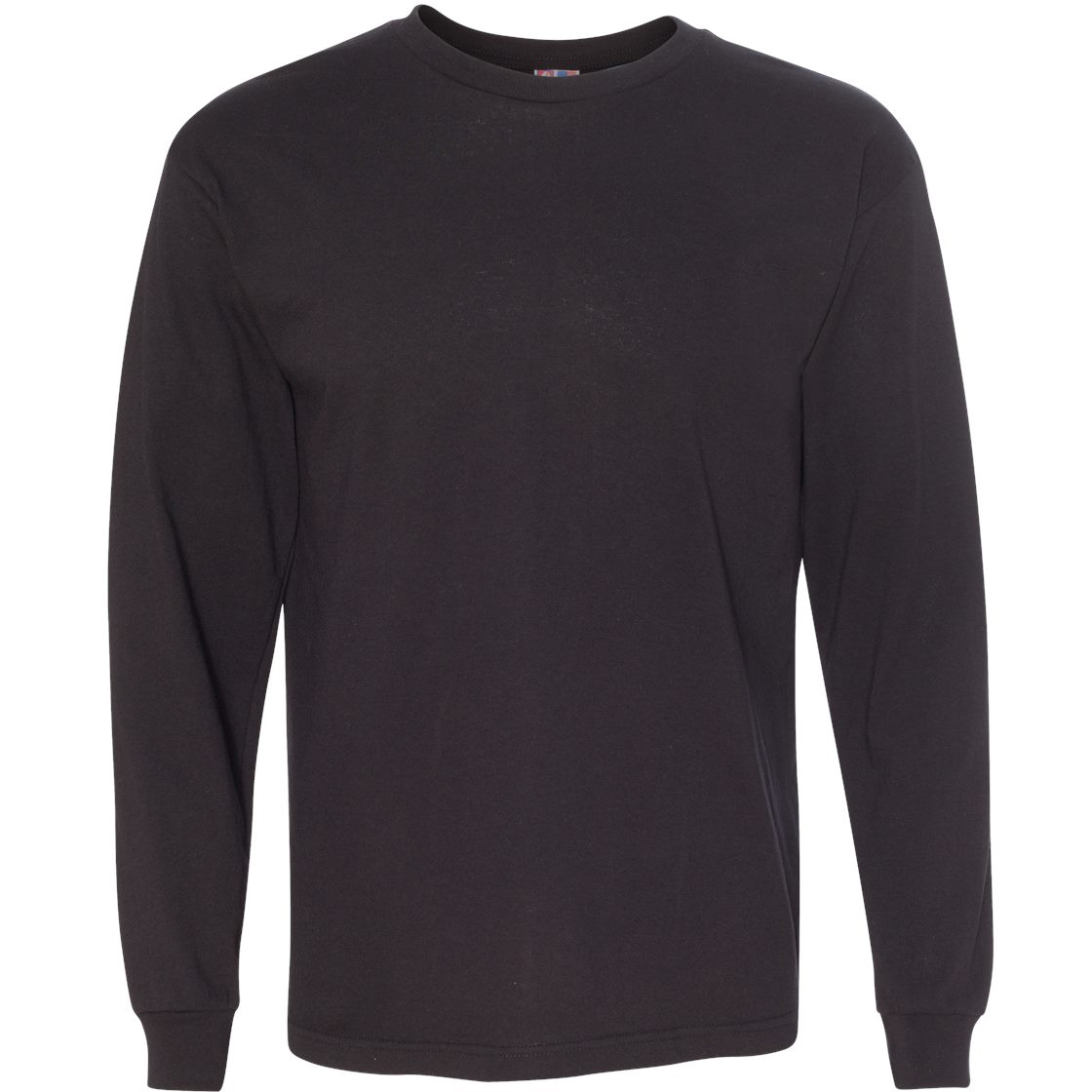 Bayside 5060 USA-Made 100% Cotton Long Sleeve T-Shirt - Black | Full Source