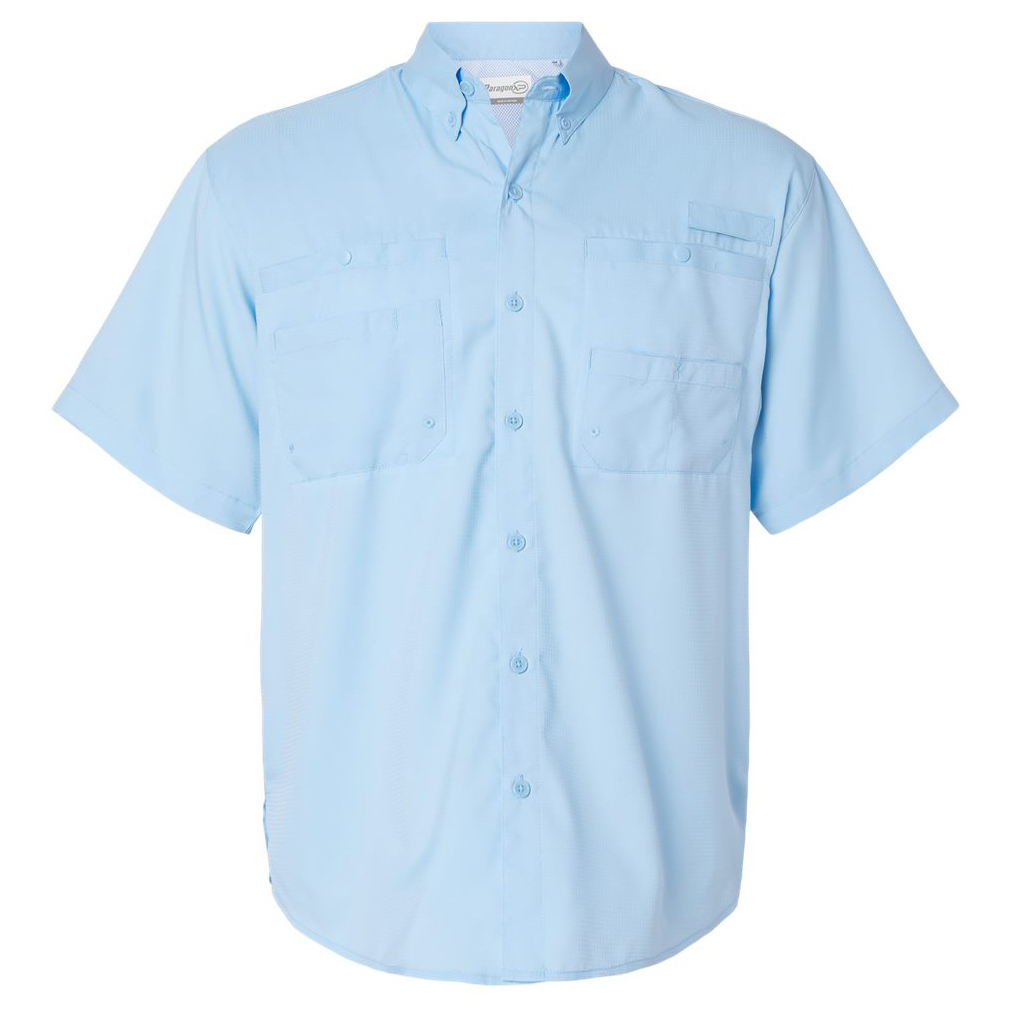 Paragon 700 Hatteras Performance Short Sleeve Fishing Shirt - Blue Mist ...