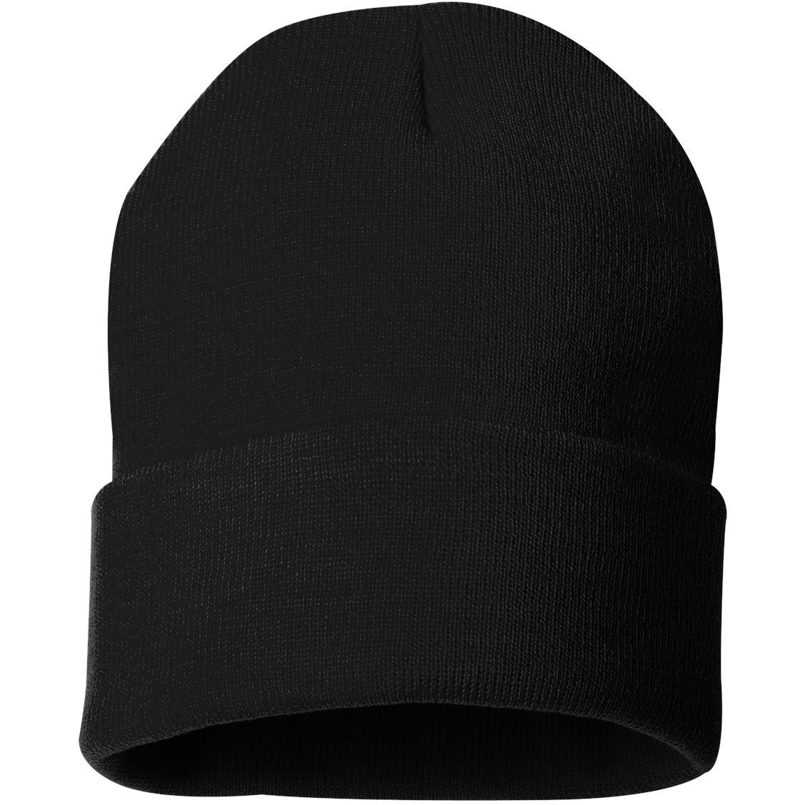 Sportsman SP12 12 Inch Solid Knit Beanie - Black