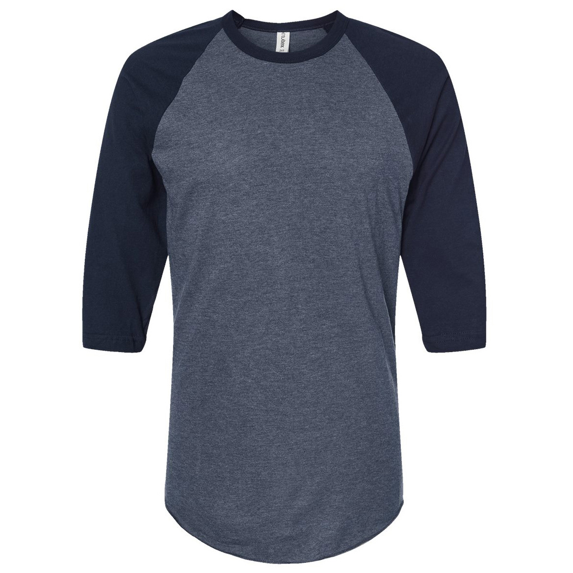 Tultex 245 Unisex Fine Jersey Raglan T-Shirt - Heather Denim/Navy ...