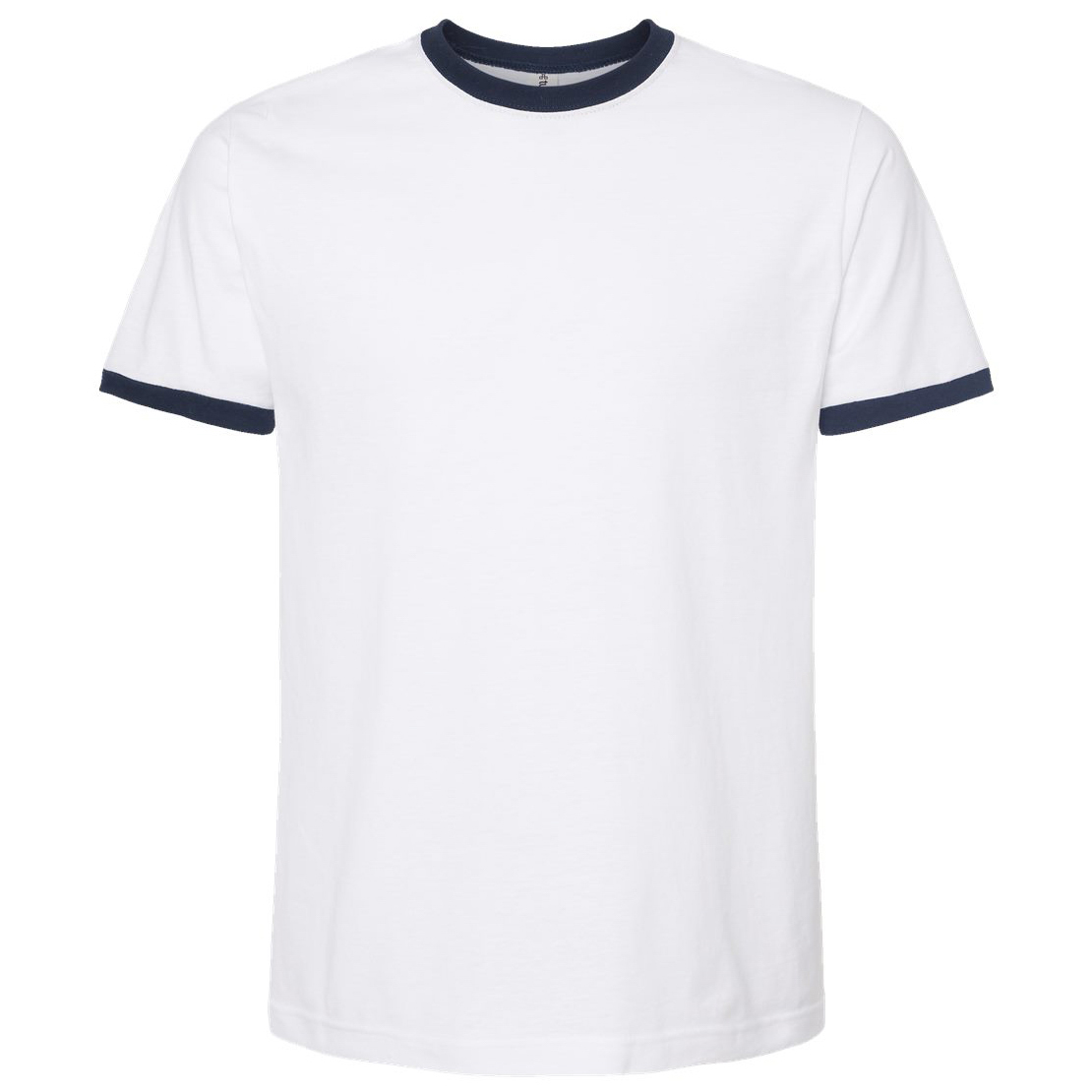 Tultex 246 Unisex Fine Jersey Ringer T-Shirt - White/Navy | Full Source