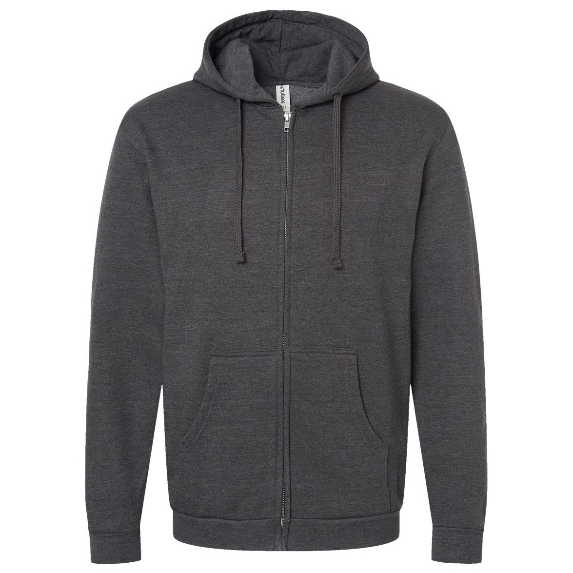 Tultex 331 Unisex Full-Zip Hooded Sweatshirt - Heather Charcoal | Full ...