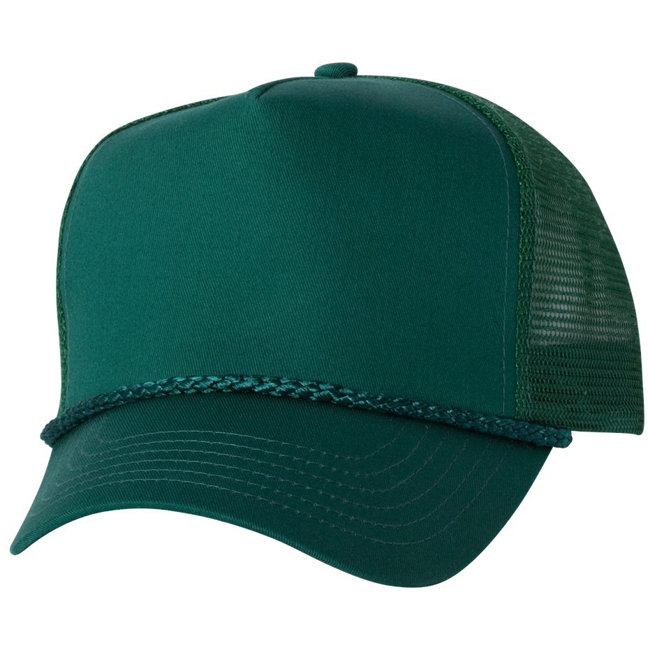 Valucap 8804H Five-Panel Mesh-Back Trucker Cap - Forest | Full Source