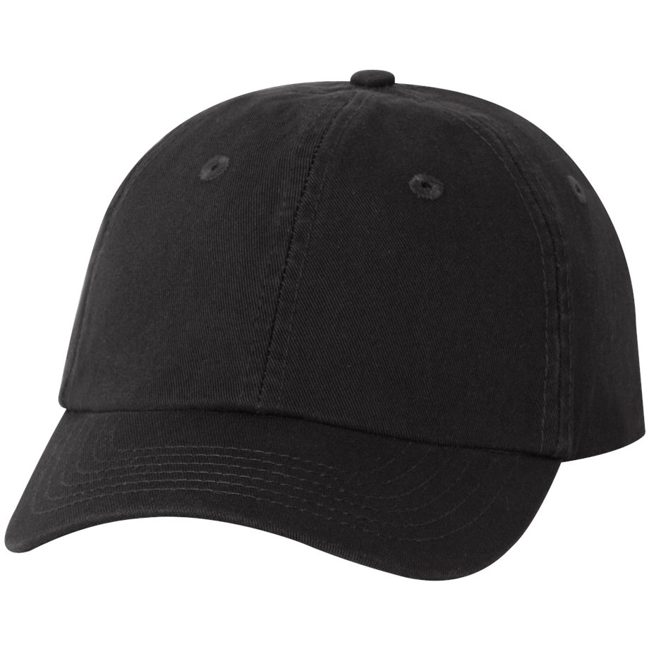 Valucap VC300Y Small Fit Bio-Washed Dad's Cap - Black | Full