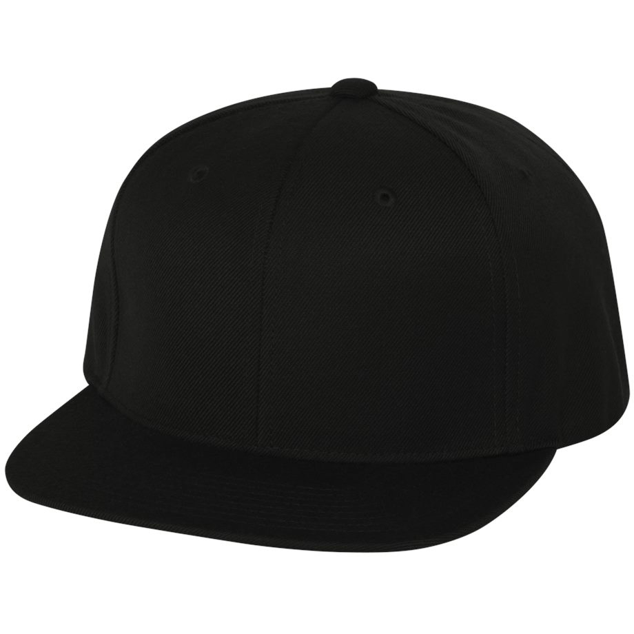 black flat bill snapback