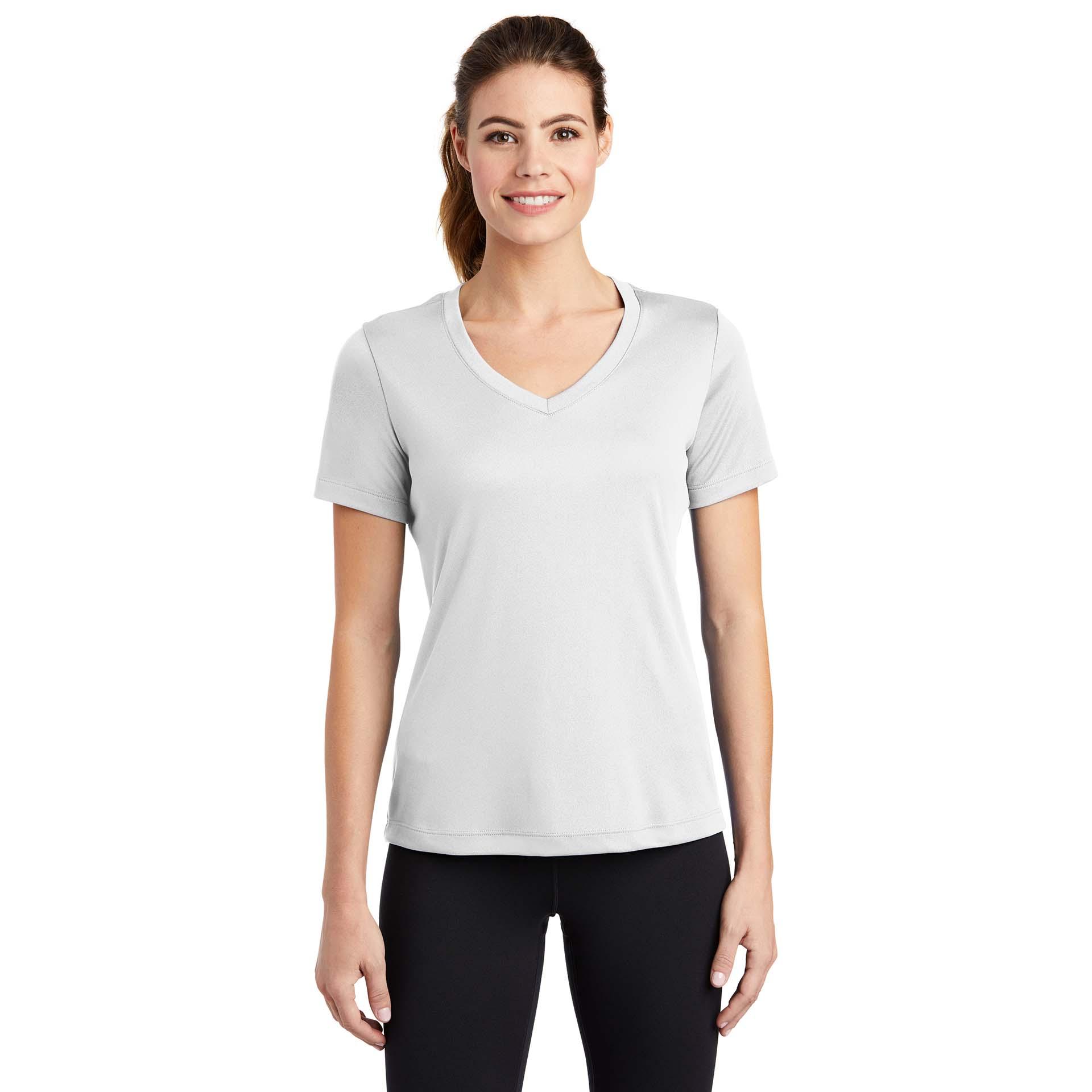 Sport-Tek LST353 Ladies V-Neck PosiCharge Competitor Tee - White