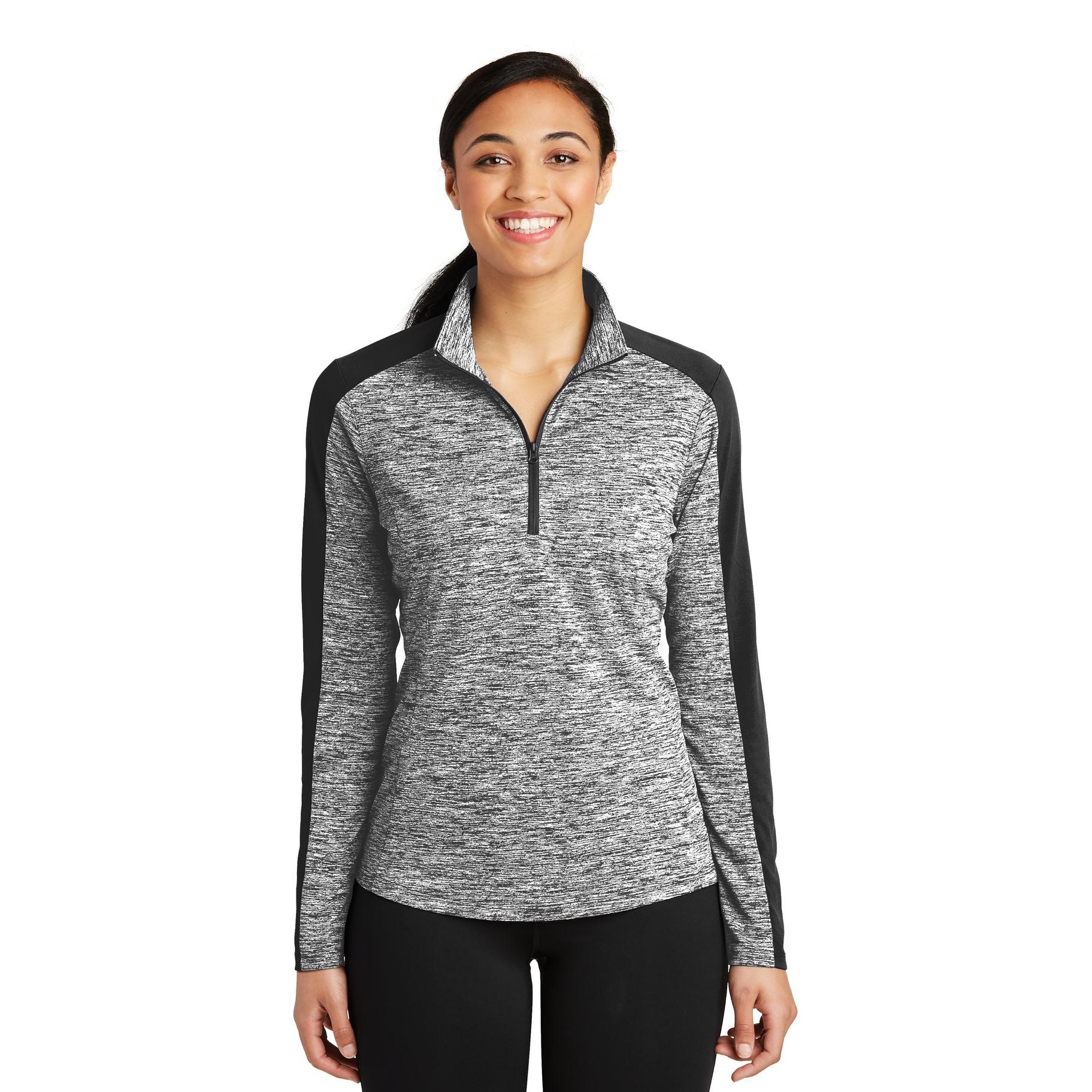 Sport-Tek LST397 Ladies PosiCharge Electric Heather Colorblock 1/4