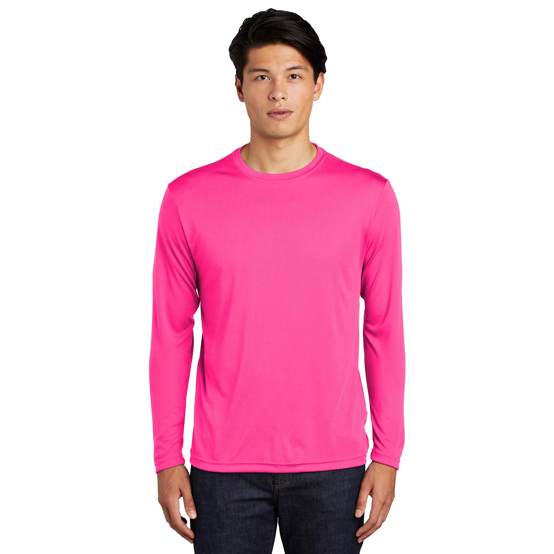 ST350LS Tee Pink Long | Full PosiCharge - Sport-Tek Source Neon Sleeve Competitor