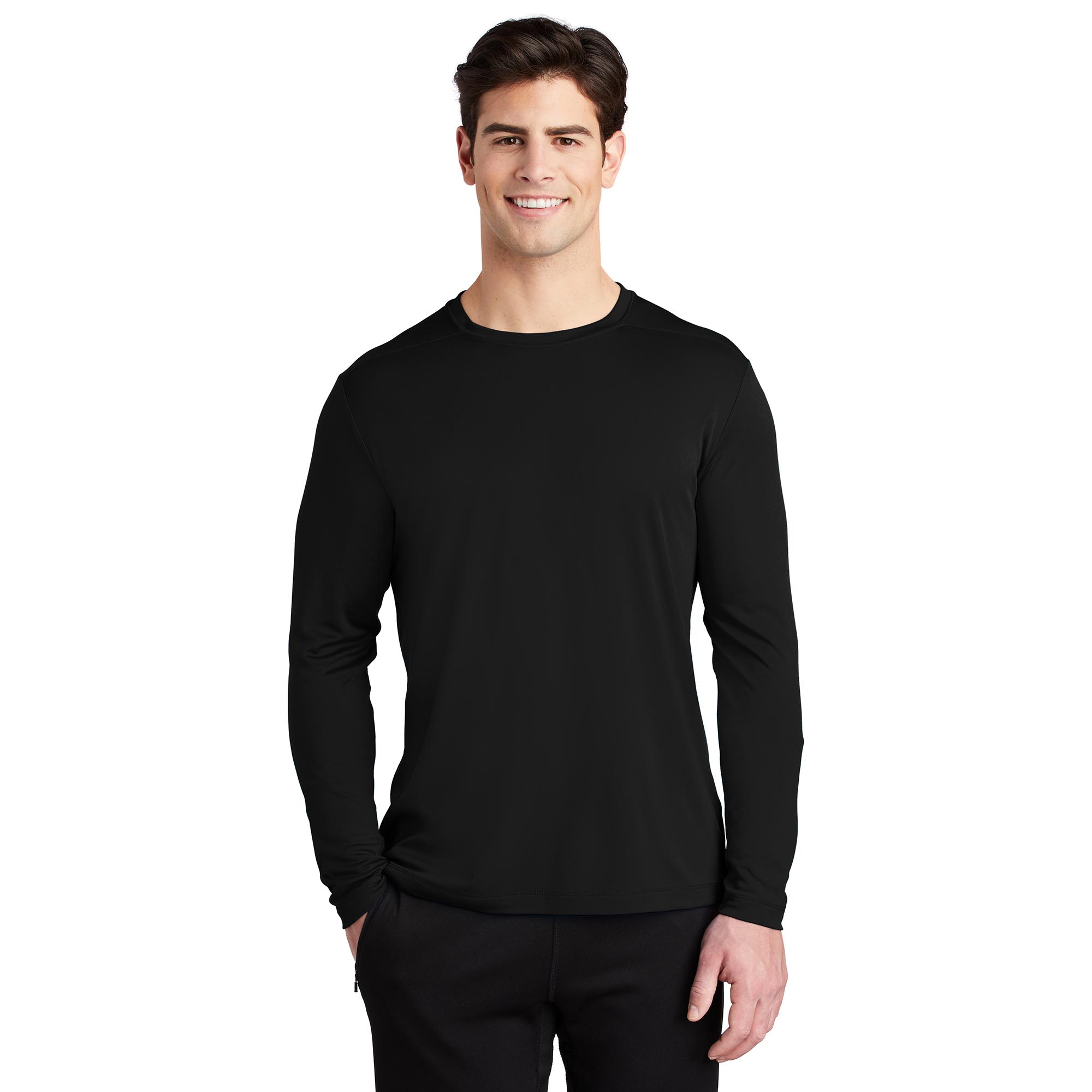 Sport-Tek ST420LS Posi-UV Pro Long Sleeve Tee - Black | Full Source