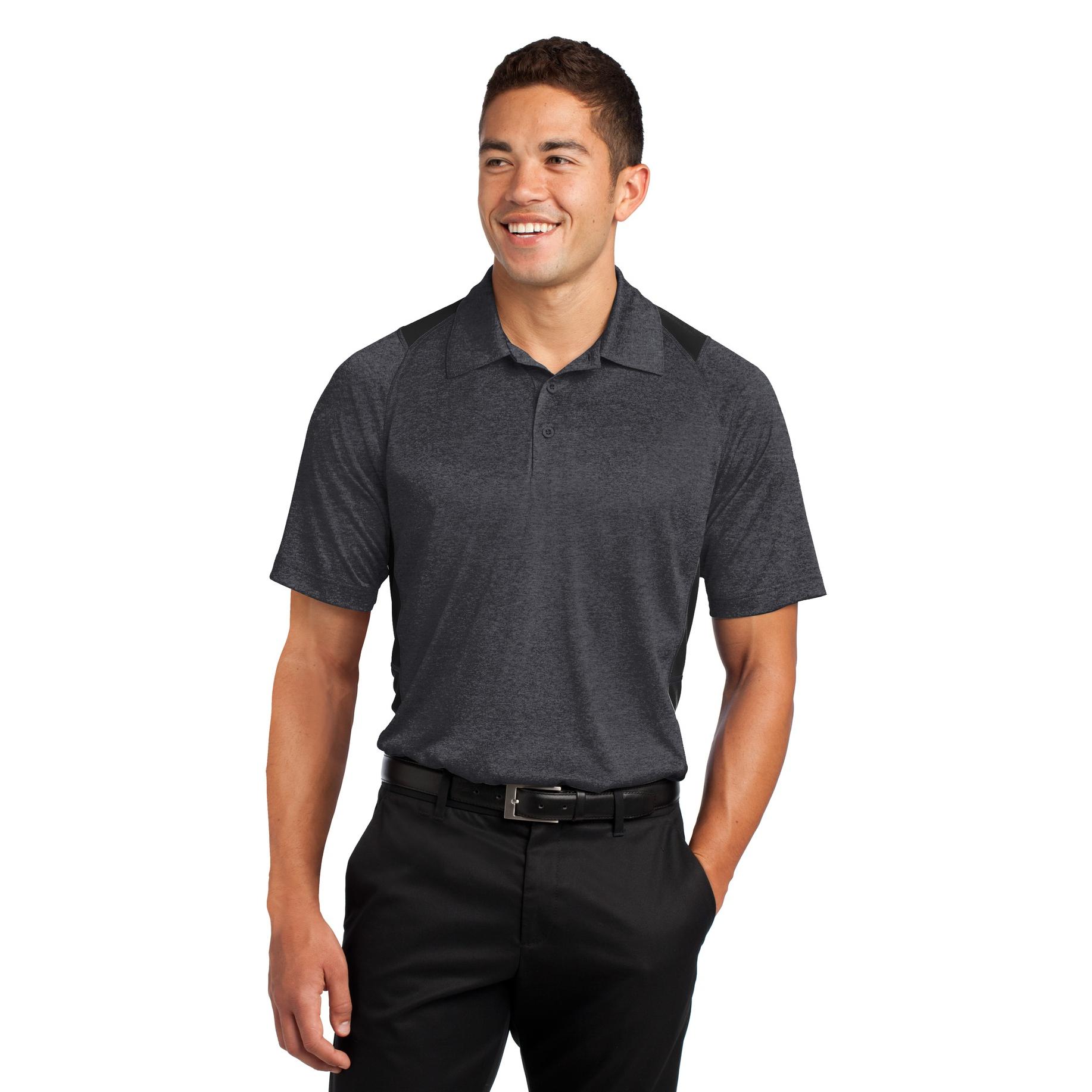 Wisocnsin Badgers ST665 Heather Moisture Wicking Polo Wisocnsin Badgers ST665 Heather Moisture Wicking Polo