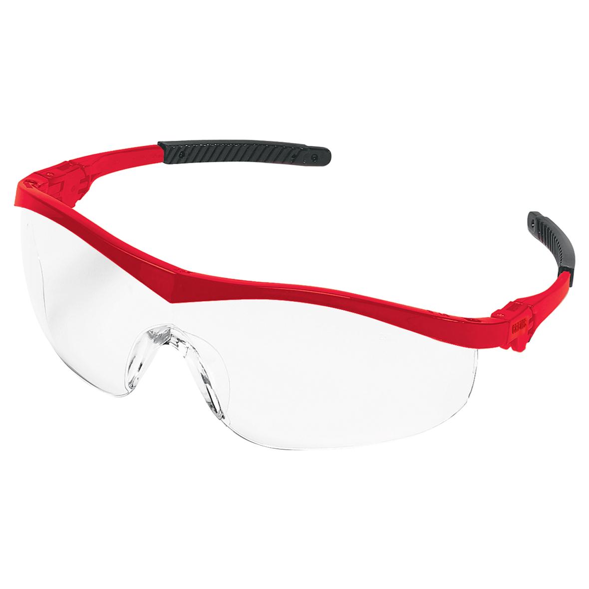 Crews ST130 Storm Safety Glasses - Red Frame, Clear Lens