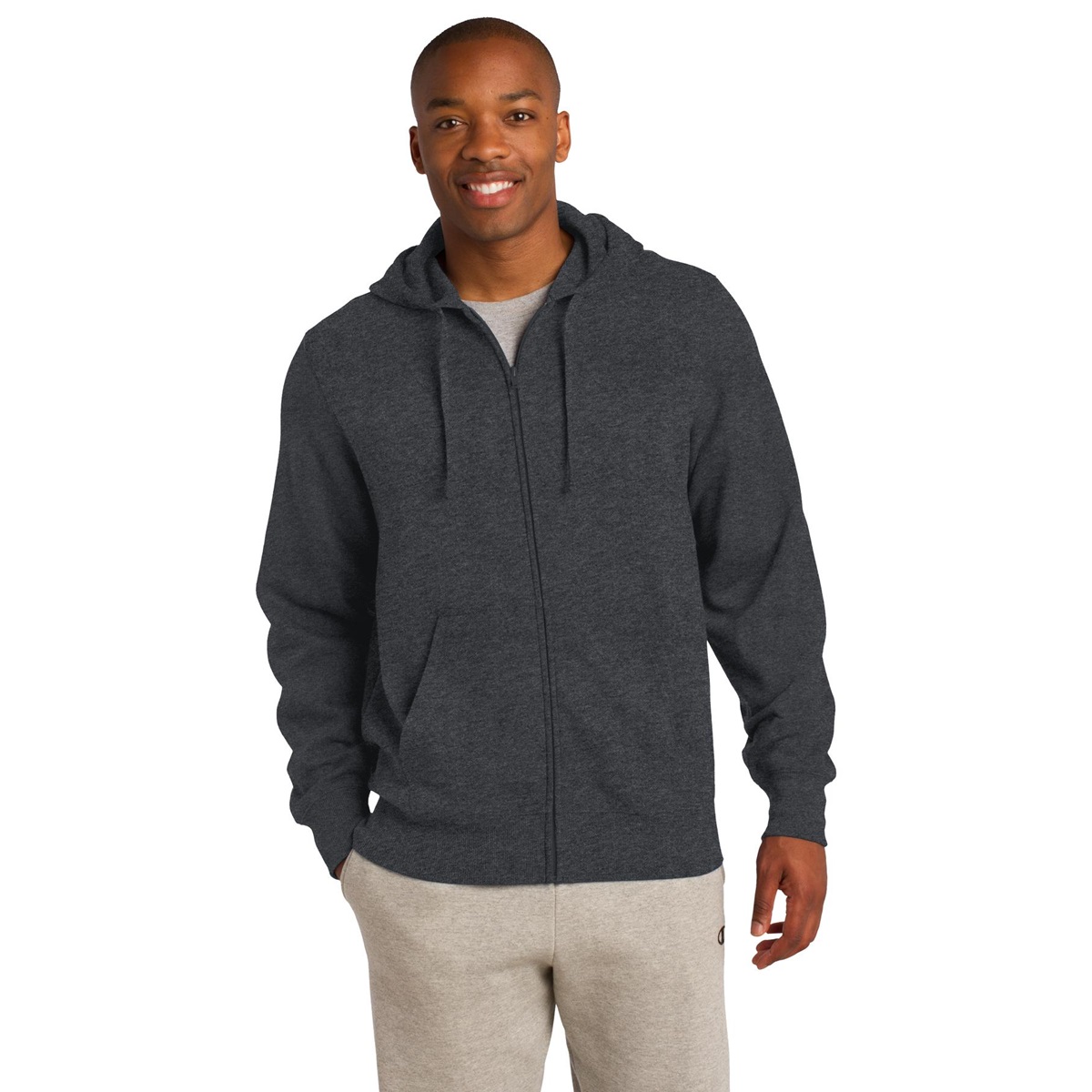 Sport-Tek ST258 Full-Zip Hooded Sweatshirt - Graphite Heather