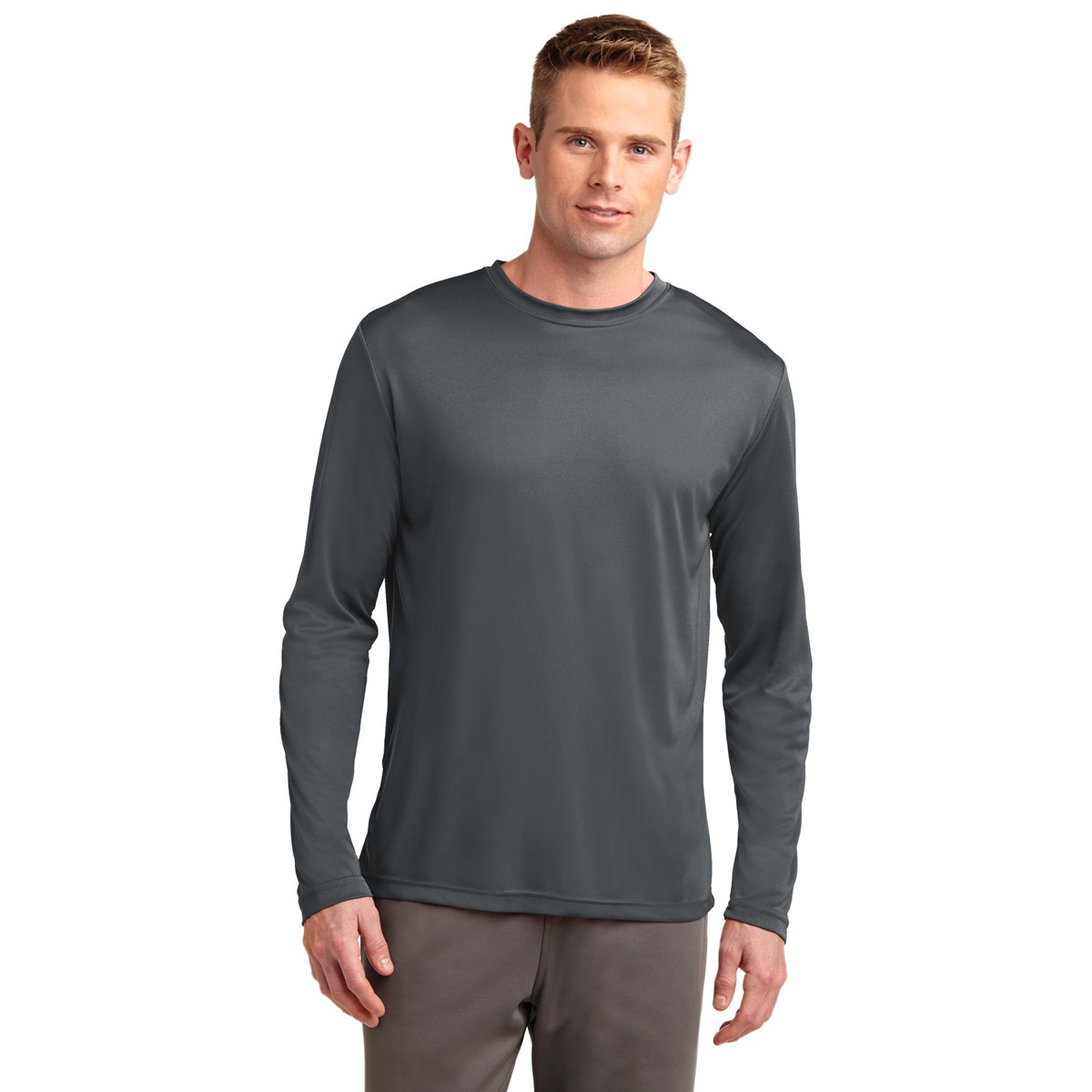 Sport-Tek ST350LS Long Sleeve Competitor Tee - Iron Grey | FullSource.com