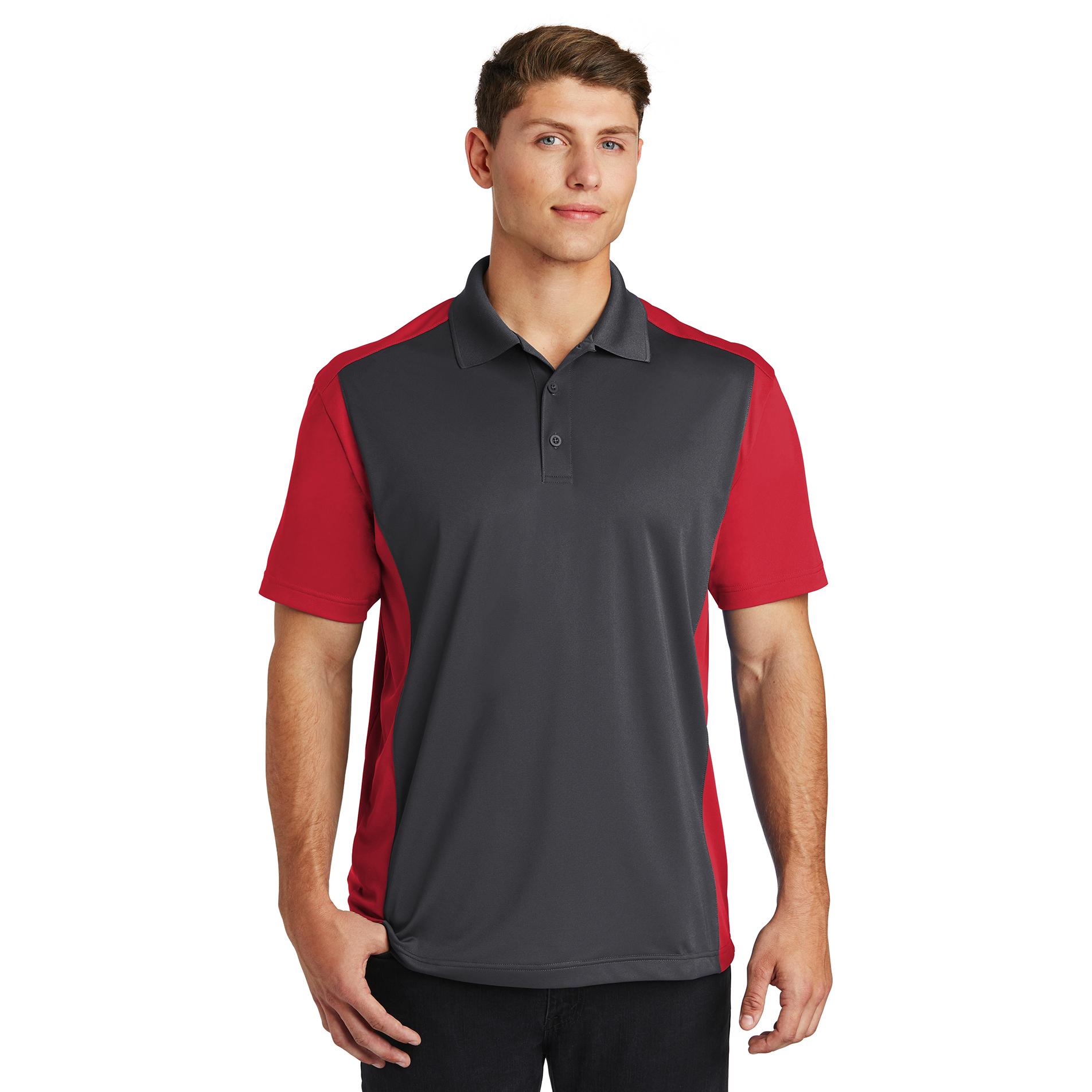 Sport-Tek ST652 Colorblock Micropique Sport-Wick Polo - Iron Grey/True ...