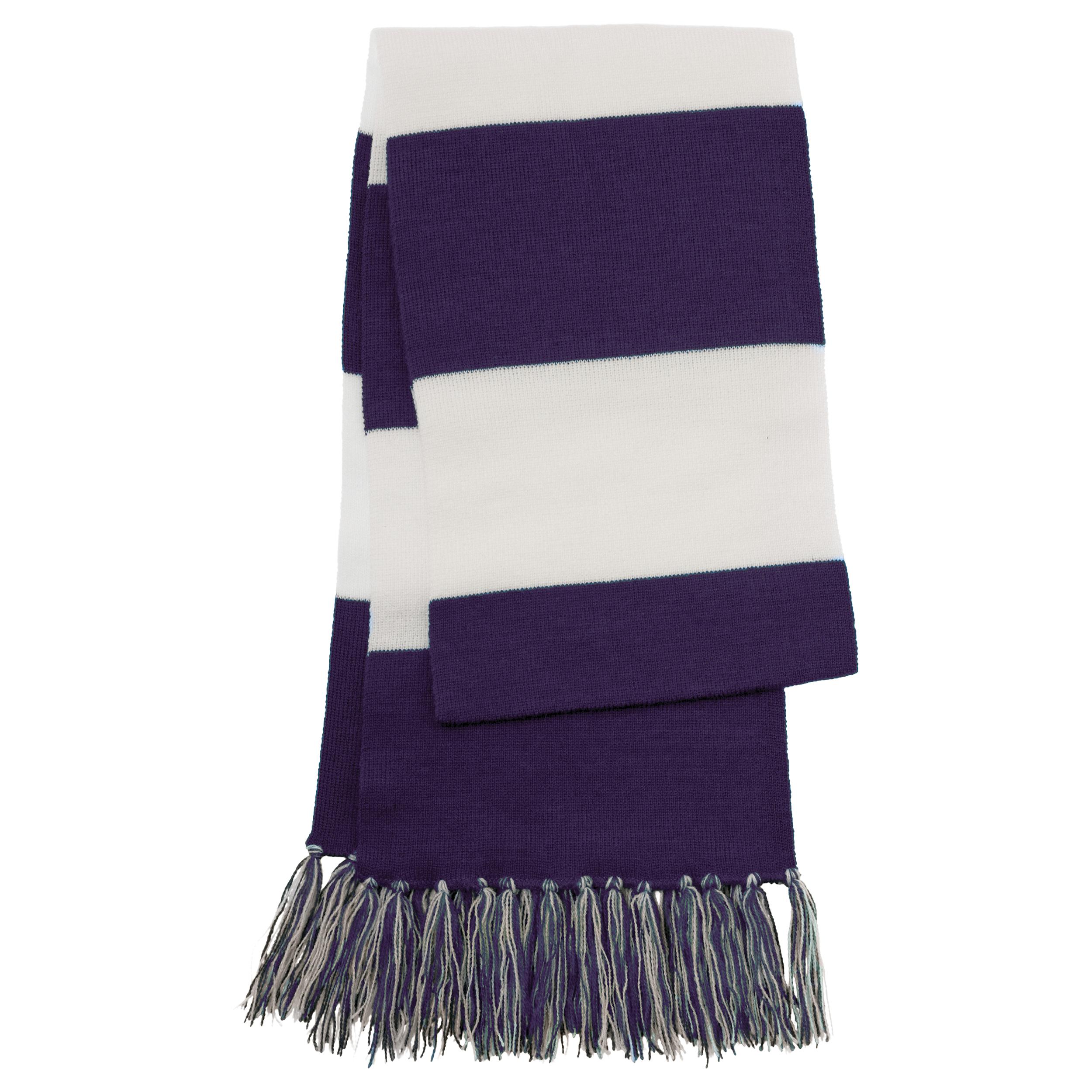 Sport-Tek STA02 Spectator Scarf - Purple/White