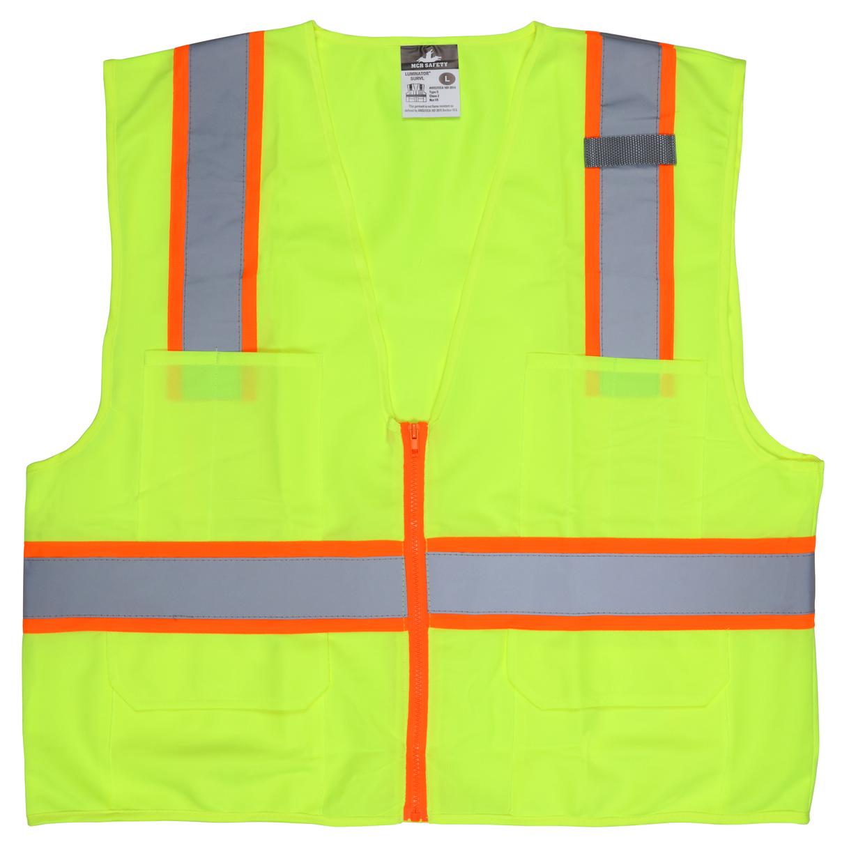 ERB S383P  Lime Safety Vest Class 2 TwoTONE M-5X  ANSI/ISEA APPROVED FREE SHIP 