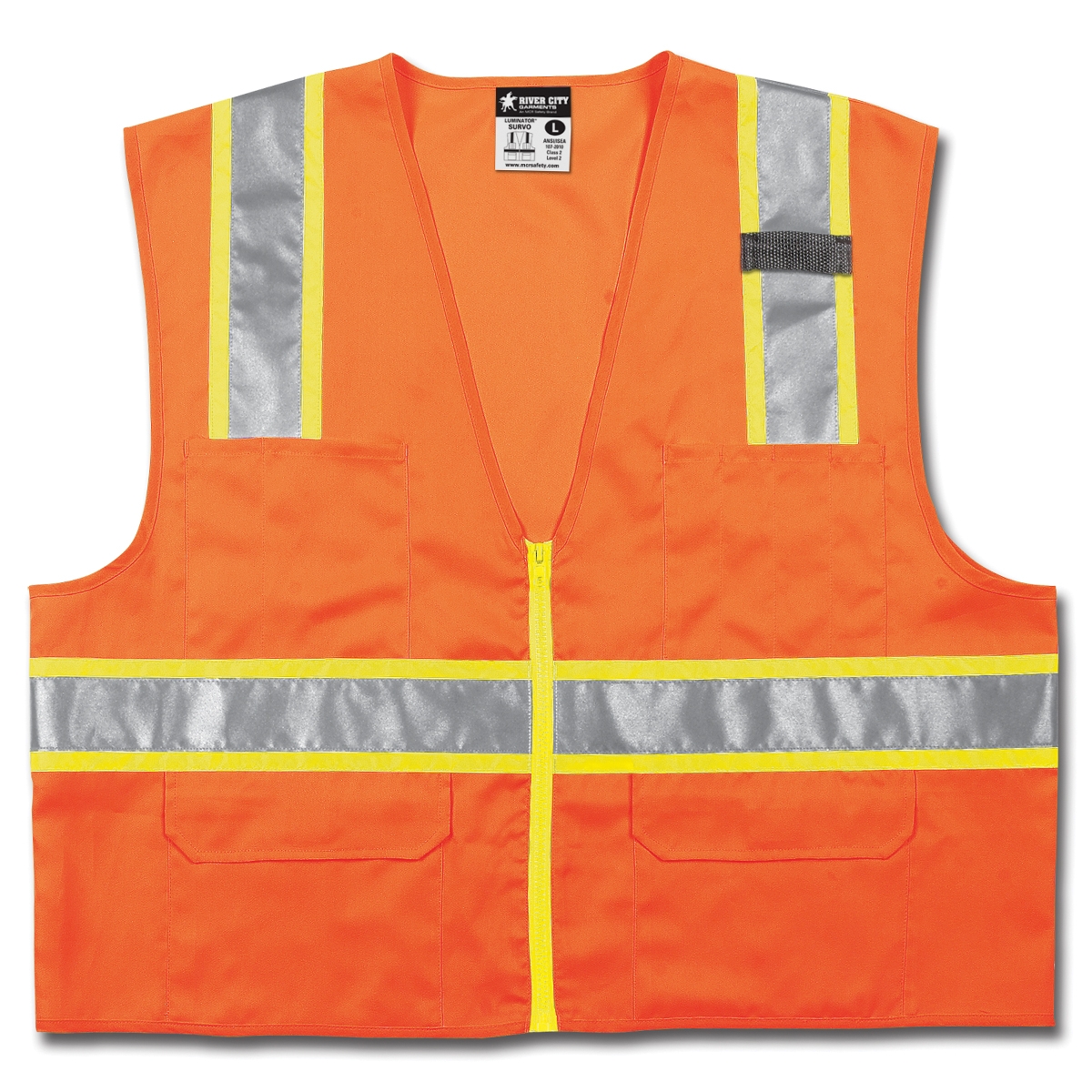 River City SURVO Type R Class 2 Two-Tone Solid Surveyor Safety Vest ...