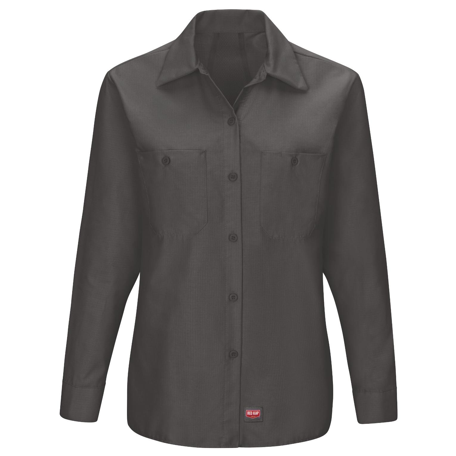 トップス Ny Red Kap SX11 Women's MIMIX Long Sleeve Work Shirt - Charcoal