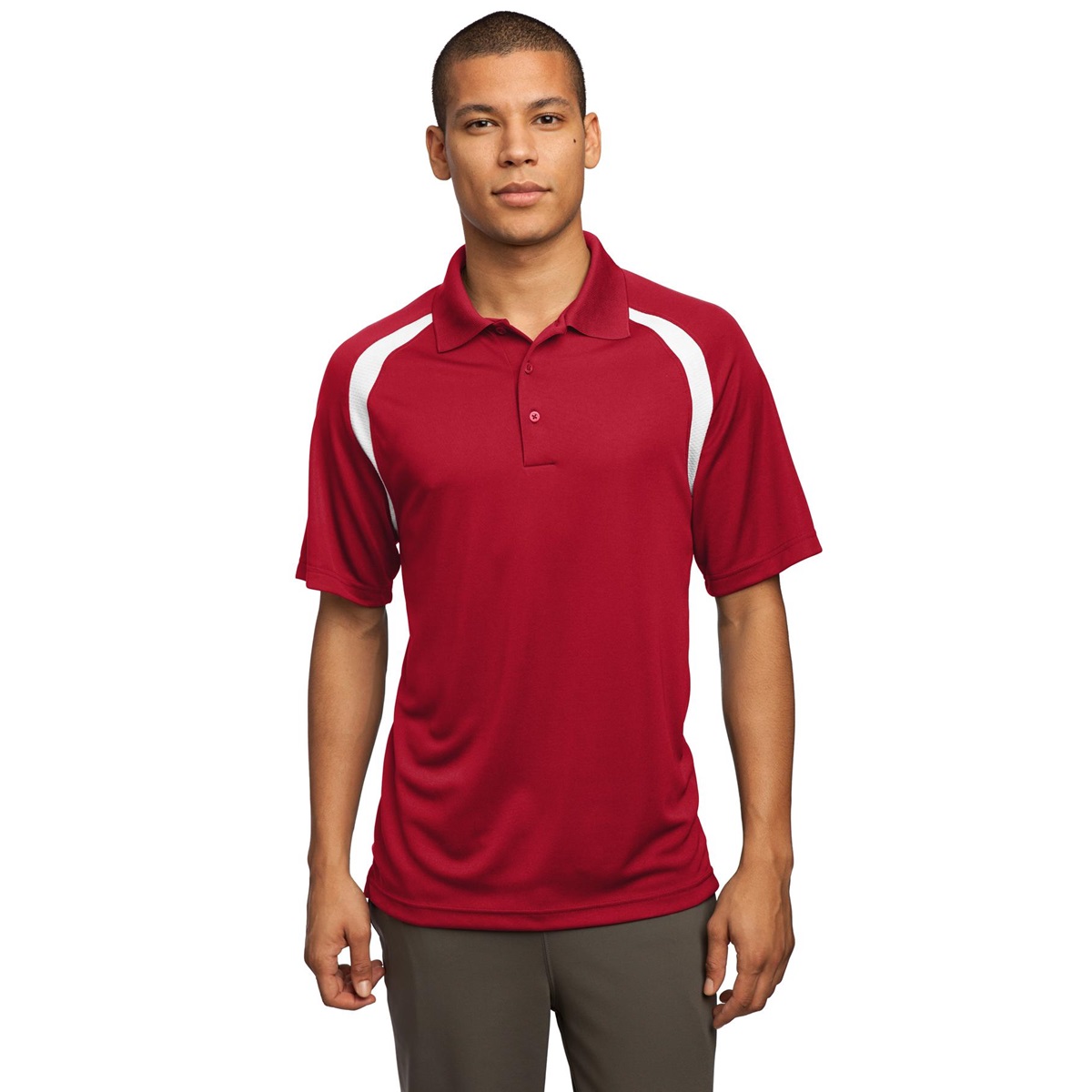 Sport-Tek T476 Dry Zone Colorblock Raglan Polo - True Red